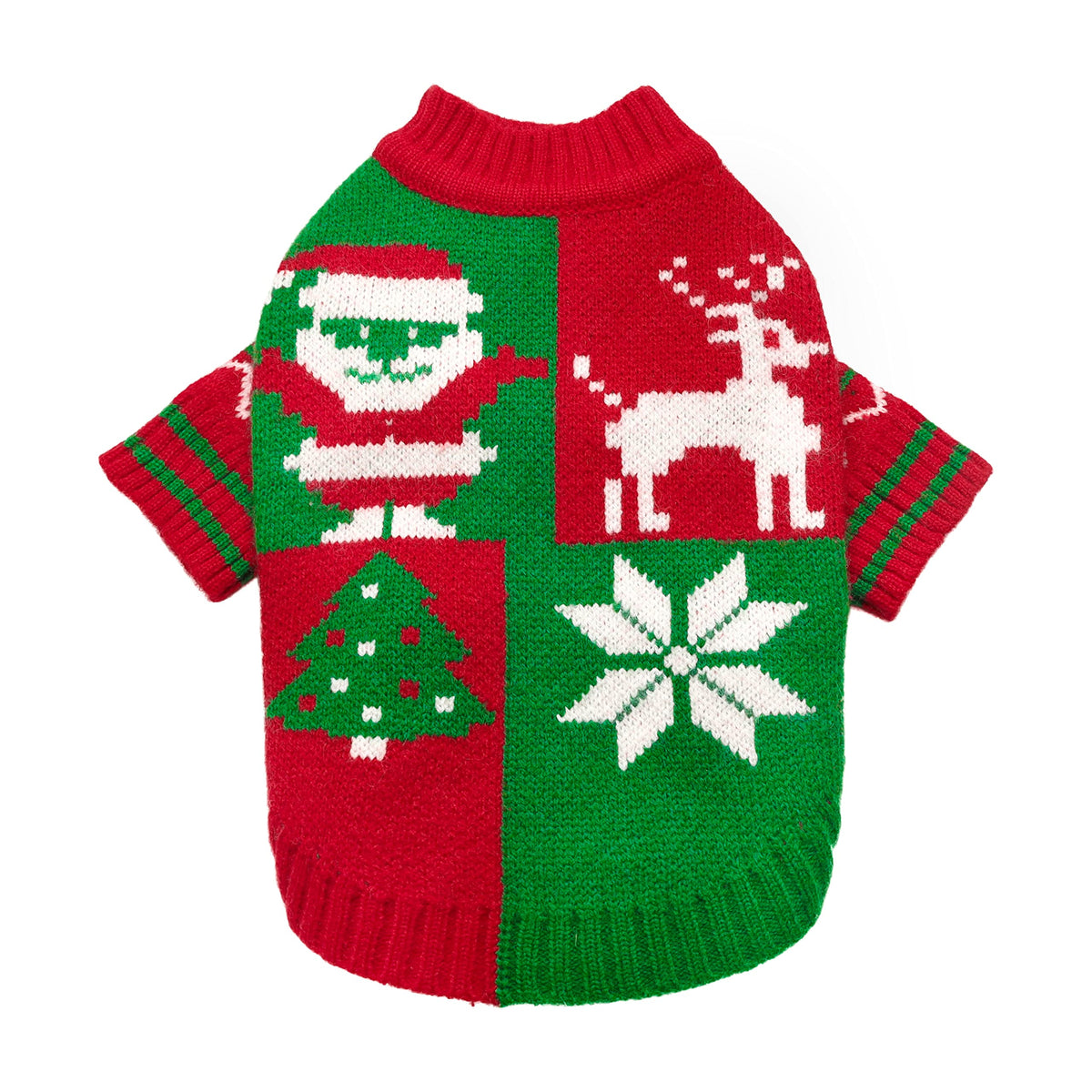 Fitwarm Christmas Dog Sweater, Dog Winter Clothes For Small Dogs Boy Girl, Pet Knitted Coat, Red, Green, Xxl