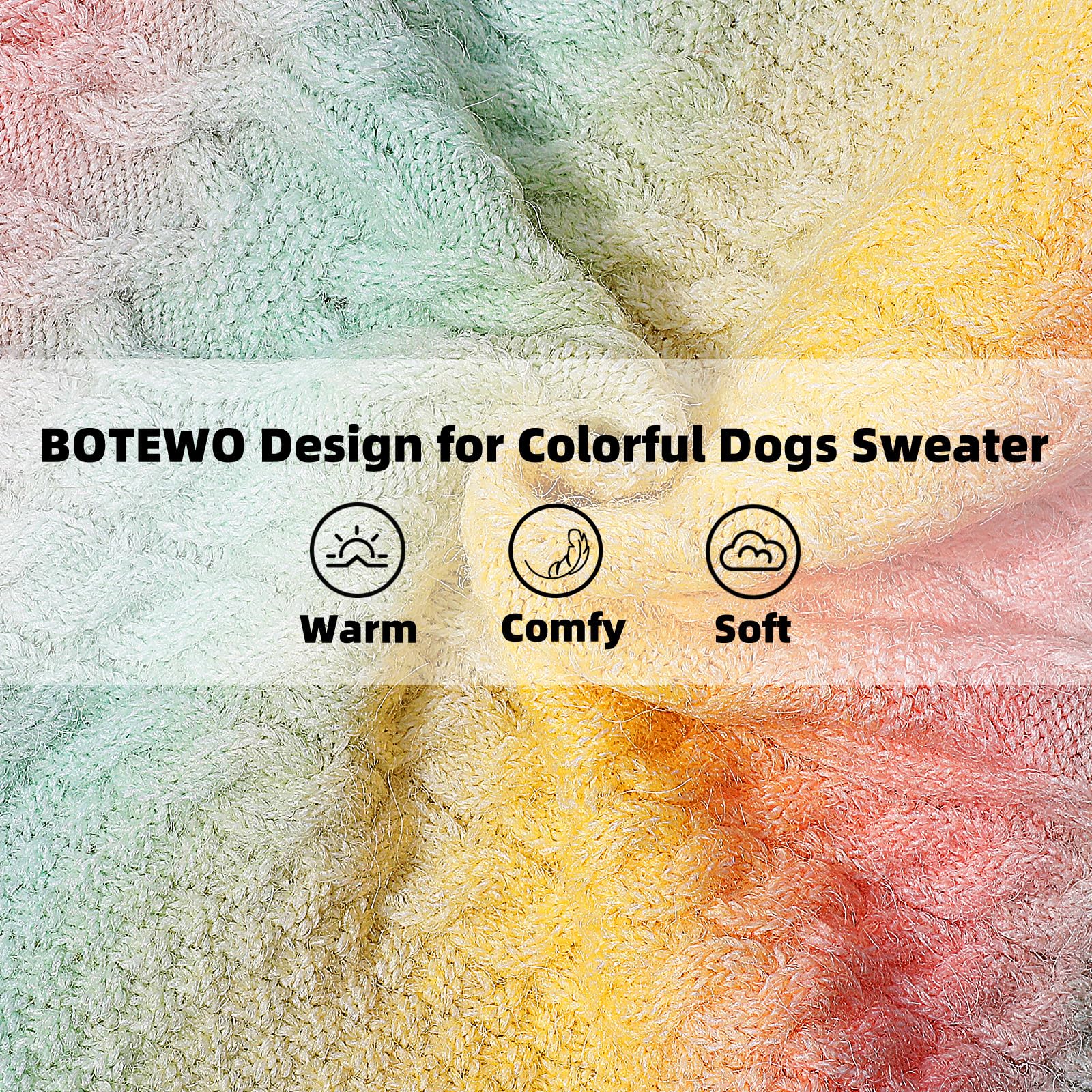 Dog Sweater For Small Dogs, Colorful Knitted Puppy Sweater Winter Warm Dog Clothes, Turtleneck Sweater Pullover For Pet Cat & Do