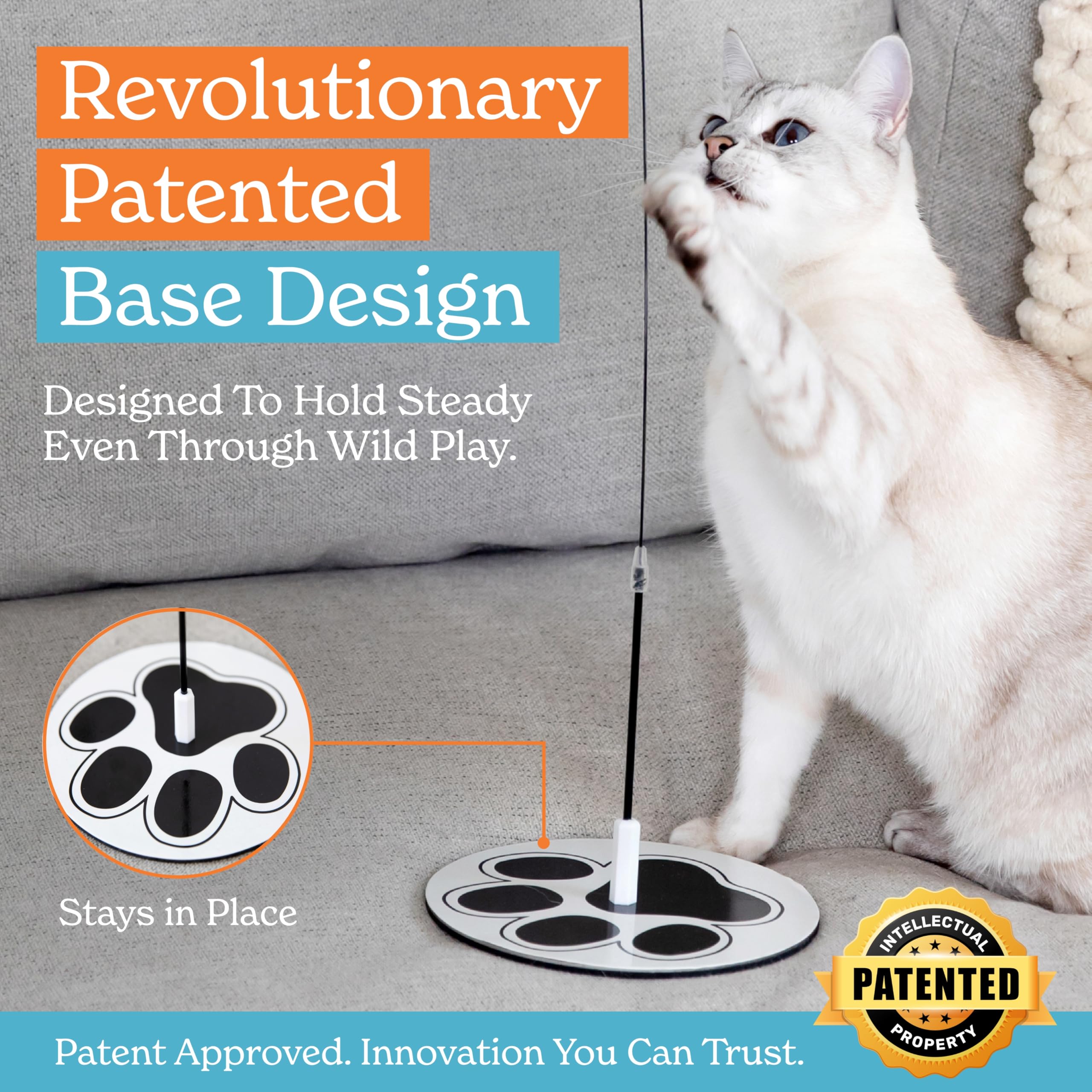 Gadgetsology Cat Wand Toy Cat Fishing Pole Toy Cats Feather Toys Suction Cup For Indoor Cats Teaser Wand Feather Attachments Mul