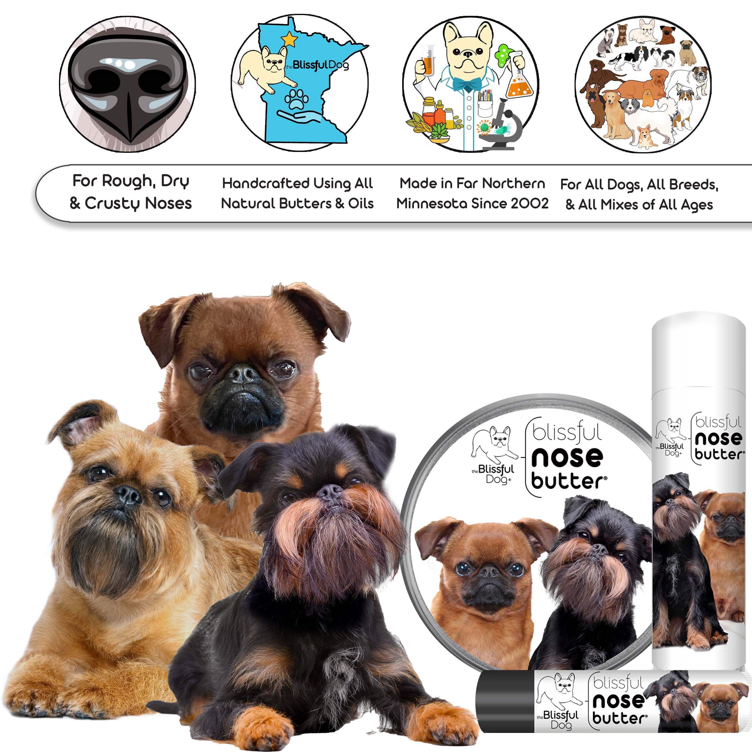 The Blissful Dog Brussels Griffon Unscented Nose Butter, 8-Ounce