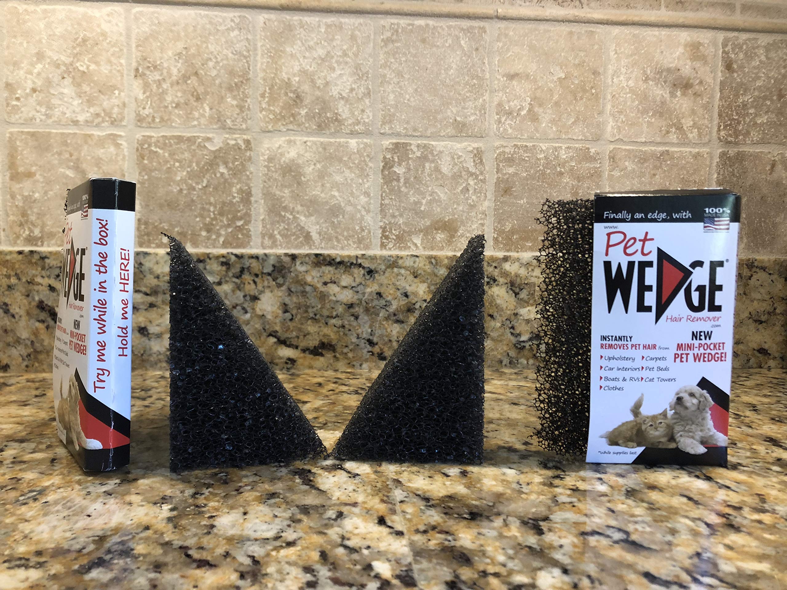 Pet Wedge® Hair Remover- 2 Pack Pet Wedge® & 2 Free Mini-Pocket Pet Wedge®. Bonus Pack