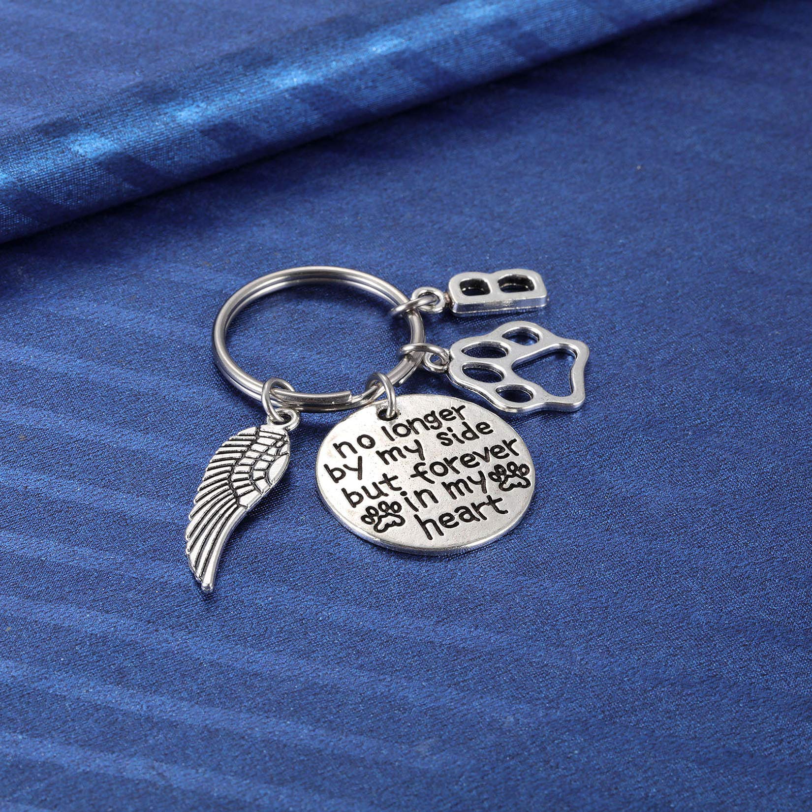 Dog And Cat Memorial Keychain Initial B Paw Prints Sympathy Keyring For Pet Loss Remembrance Gift For A Grieving Pet Owner Little Keepsake For Doggy Puppy Kitty