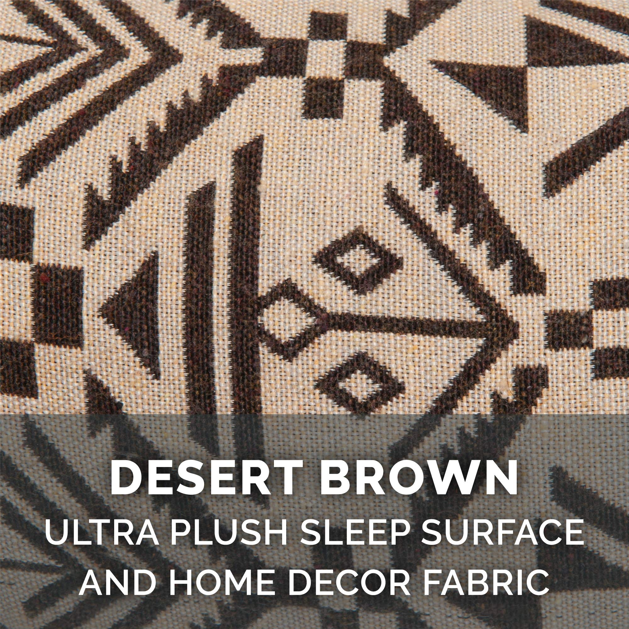 Furhaven Replacement Dog Bed Cover Plush & Southwest Kilim D  Cor Sofa-Style, Machine Washable - Desert Brown, Jumbo (X-Large)