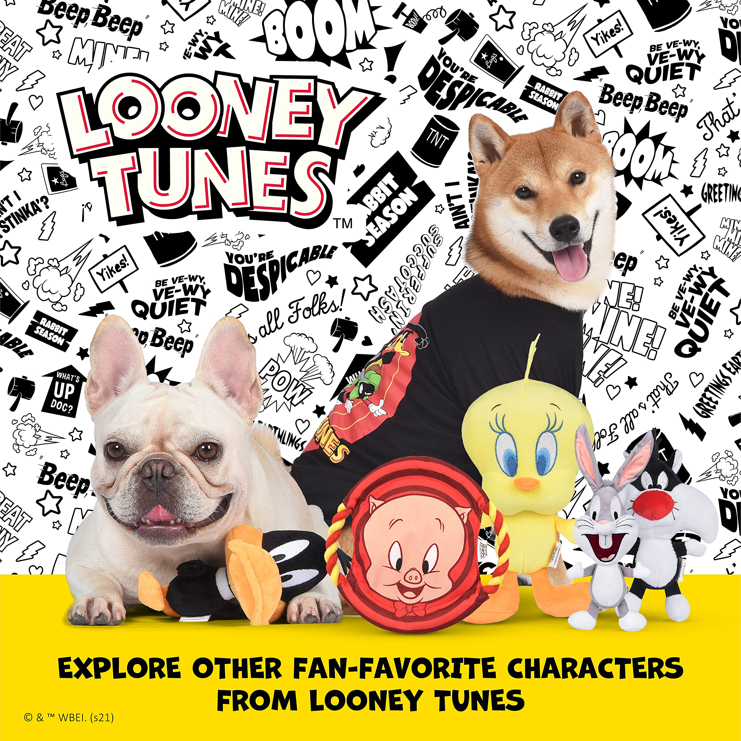 Looney Tunes For Pets Halloween Sylvester The Cat & Tweety Bird Silo Pet Squeaker Toys 2 Piece | Squeaky Dog Toys Small Dog Toys For Small Dogs | Halloween Dog Chew Toys,Ff18363