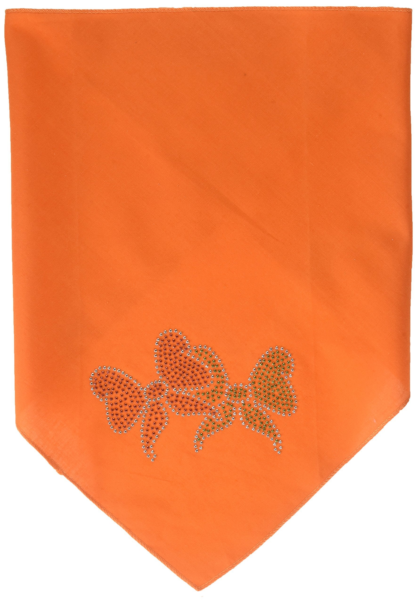 Mirage Pet Products Christmas Bows Rhinestone Bandana, Large, Orange