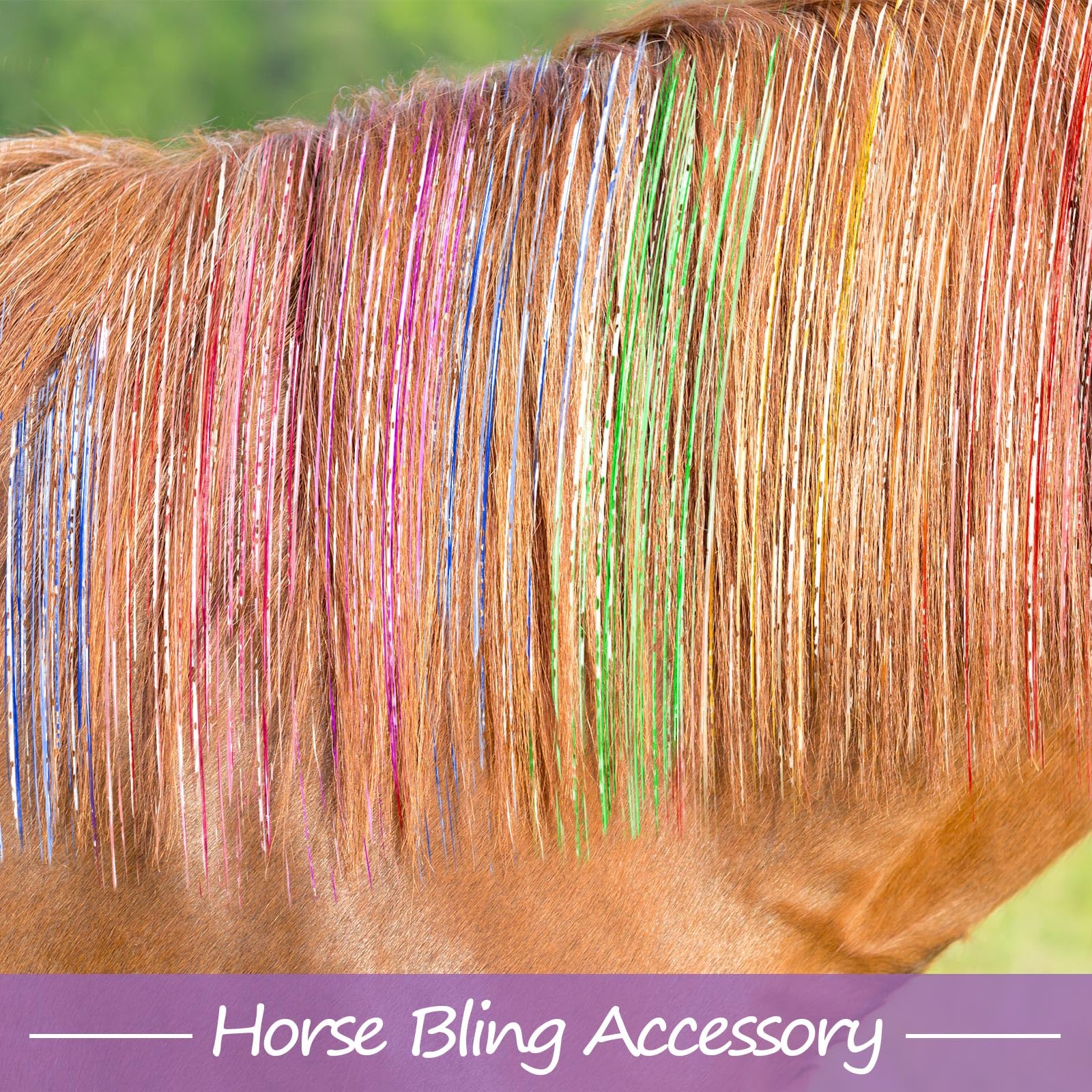 Juexica 18 Pcs Horse Bling Accessory Clip In Hair Extensions For Mane And Tail Tack Horse Stuff Pony Hair Tinsel For Real Horses