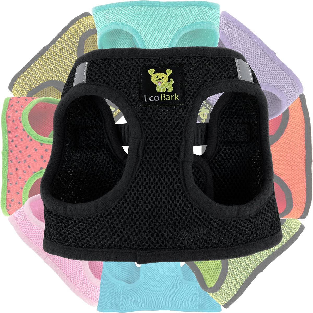 Ecobark Rapid Fastener Super Comfort Fully Adjustable Double Padded Step In Dog Harness (X-Large, Black)