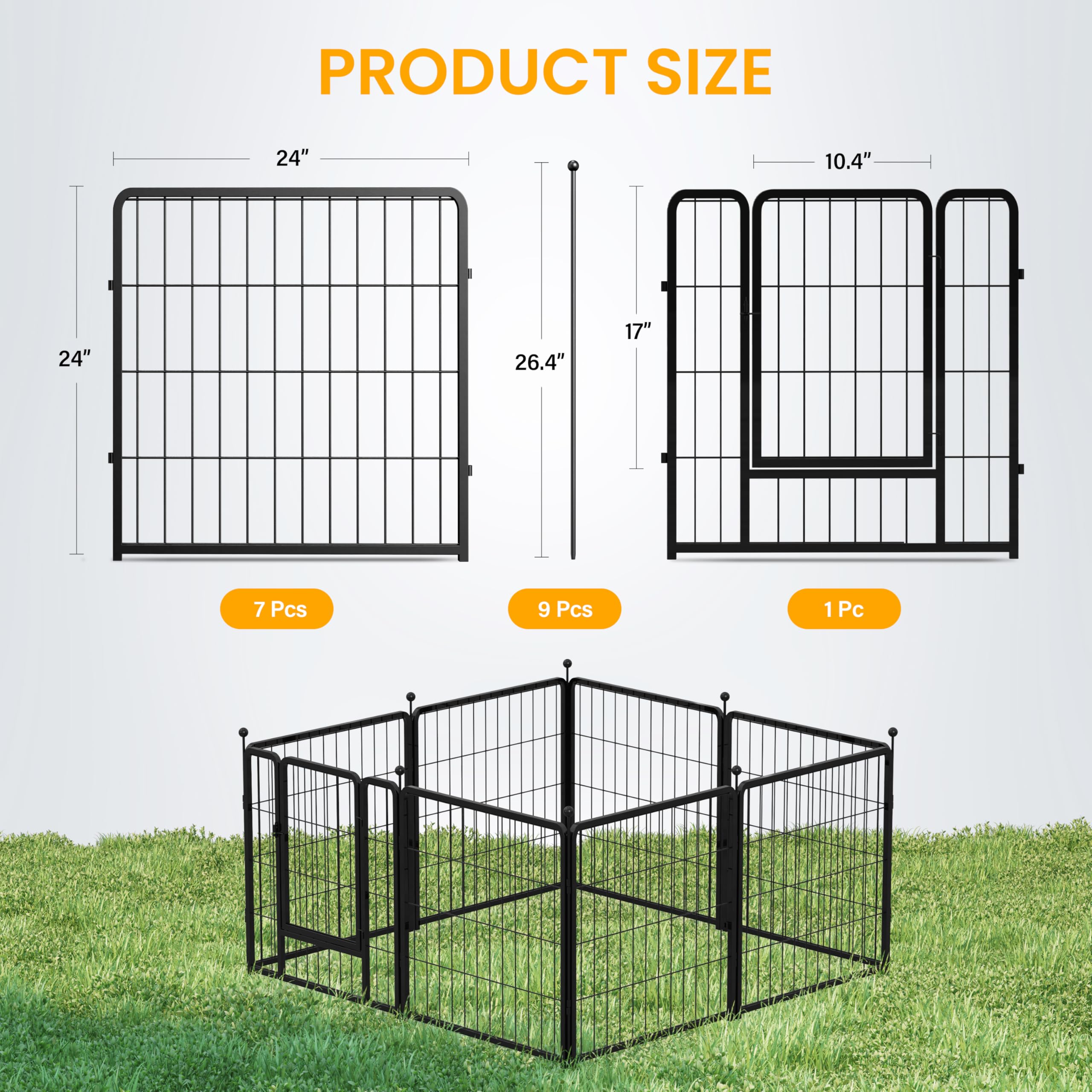 Dog Playpen 24 Inch 8 Panels, Ideal Dog Fence For Puppy/Small Dogs Indoor & Outdoor Bliss, Perfect Dog Pen For Camping, Yard, Rv
