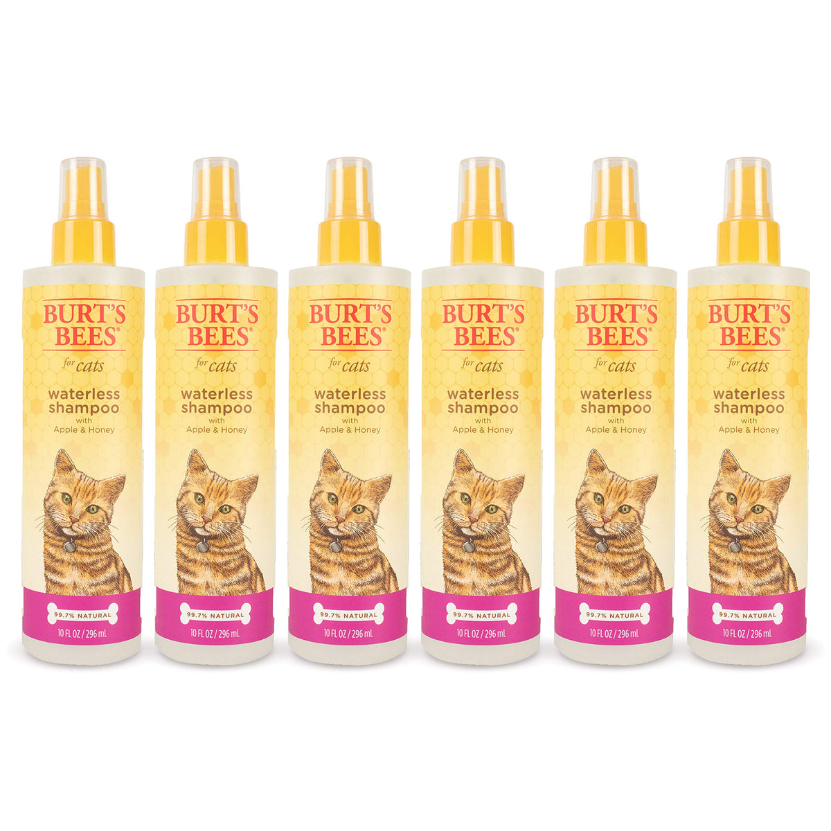 Burt'S Bees For Cats Waterless Shampoo With Apple & Honey | Dry Shampoo For Cats | Waterless Cat Shampoo Spray | Cruelty Free, Sulfate & Paraben Free, Ph Balanced For Cats, 10 Oz- 6 Pack