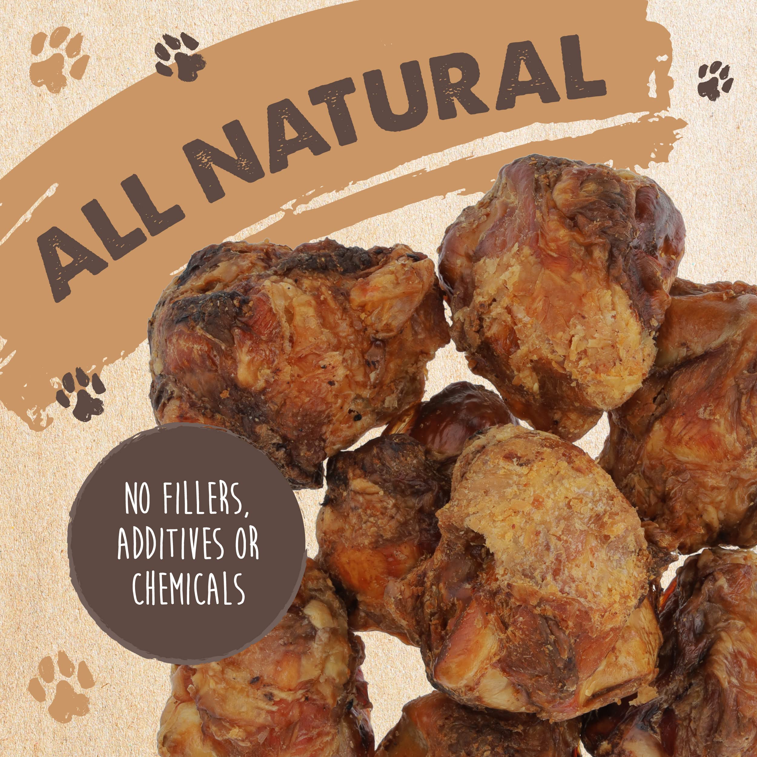 Mighty Paw Naturals Dog Bones - Cow Knee Caps for Dogs (8 Pack) | 100% Natural Beef Knee Caps for Dogs, Beef Bones for Dogs, Dog