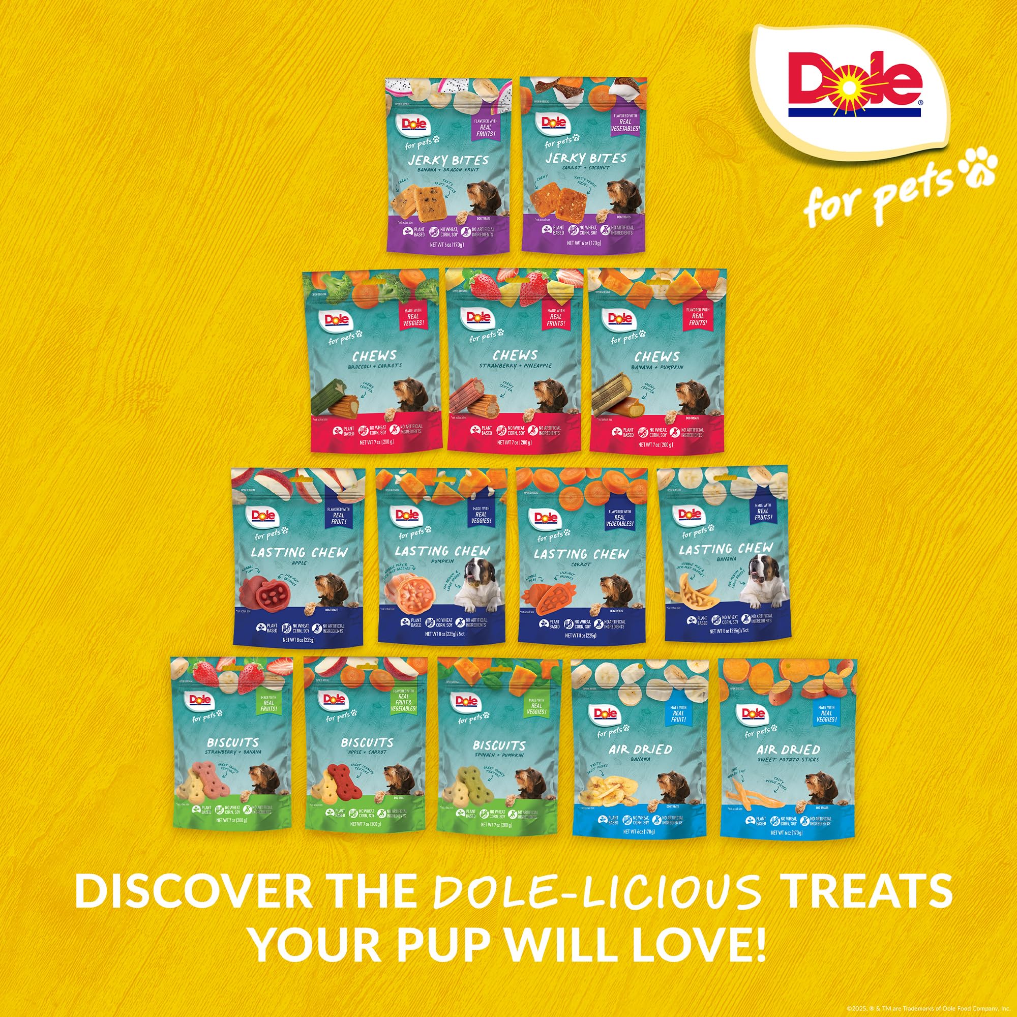 Dole for Pets Air Dried Sweet Potato Dog Treats, 6oz |Made with Real Sweet Potato, Single Ingredient, Limited Ingredient Dog Tre