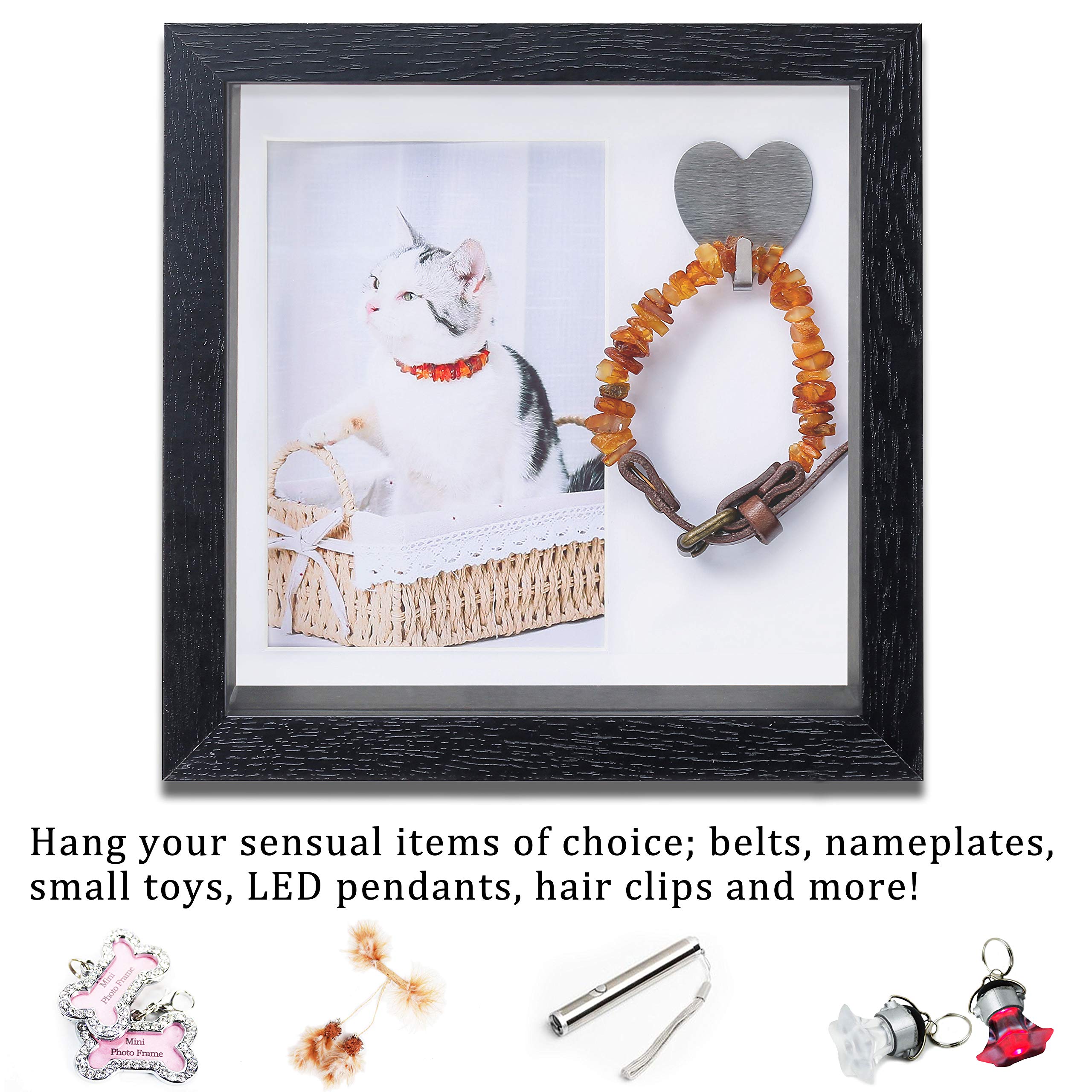 KCRasan Pet Picture Frame - 9 Inch Black Memorial Frame for Dogs & Cats - Keepsake Tribute and Sympathy Gift