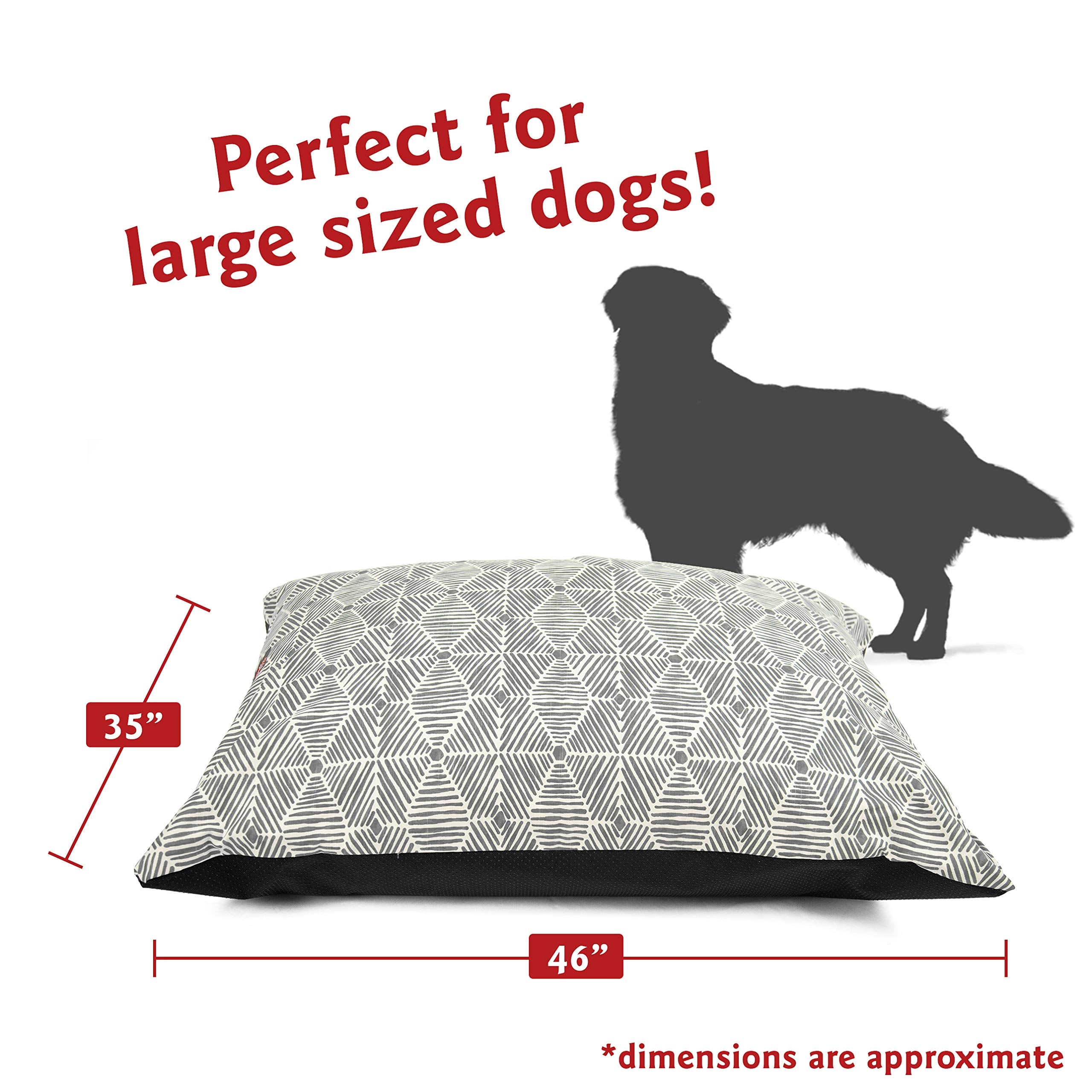 Majestic Pet Large Dog Bed - Washable Super Comfy Non-Slip Crate Bed - Dog Kennel Sleeping Mat - 46 x 35 Inch - Charlie Gray