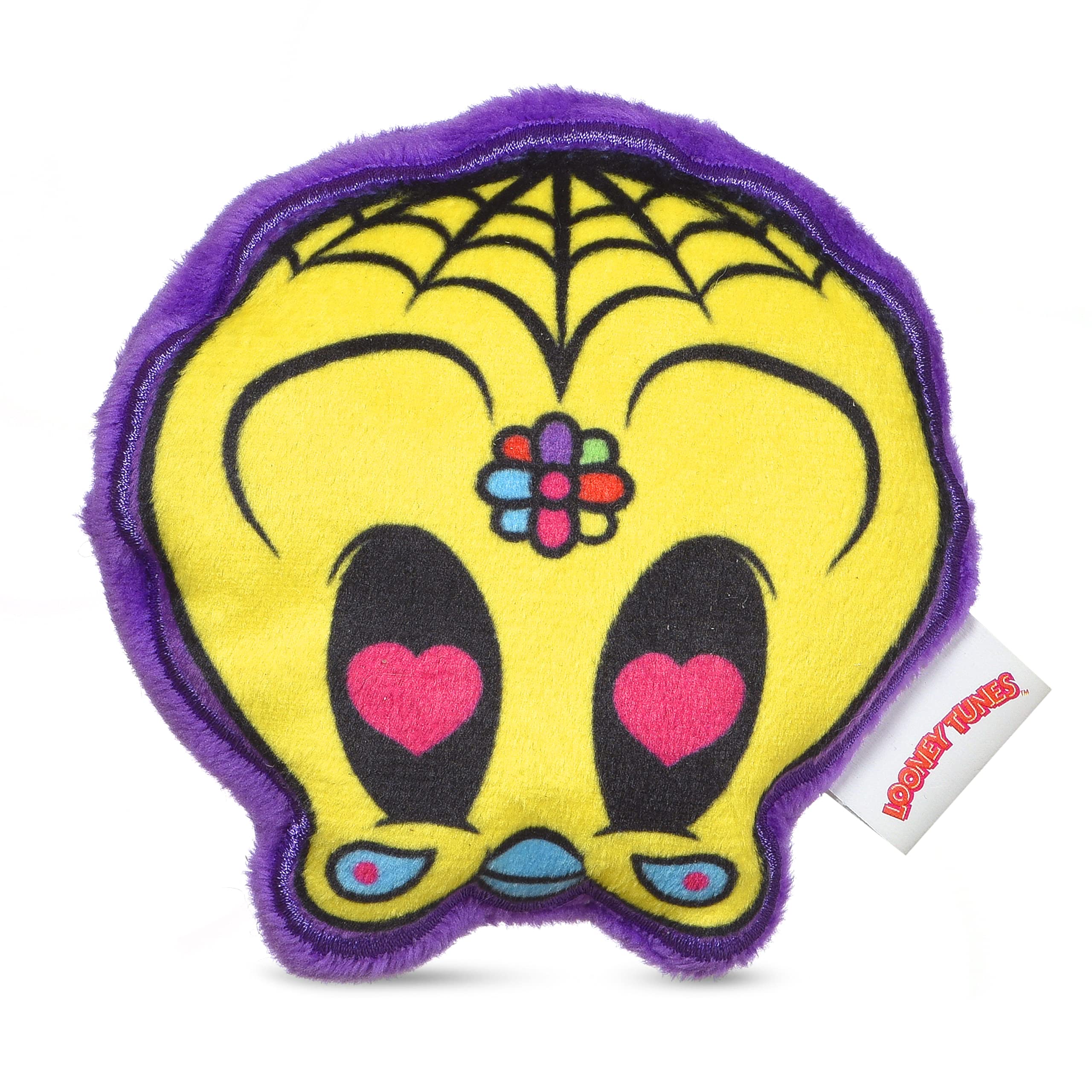 Looney Tunes For Pets Halloween Tweety Bird Silhouette Flattie Style Pet Squeaker Toy With Day Of The Dead Designs| Squeaky Dog Toy | Halloween Dog Chew Toys, 4' (Ff16968)