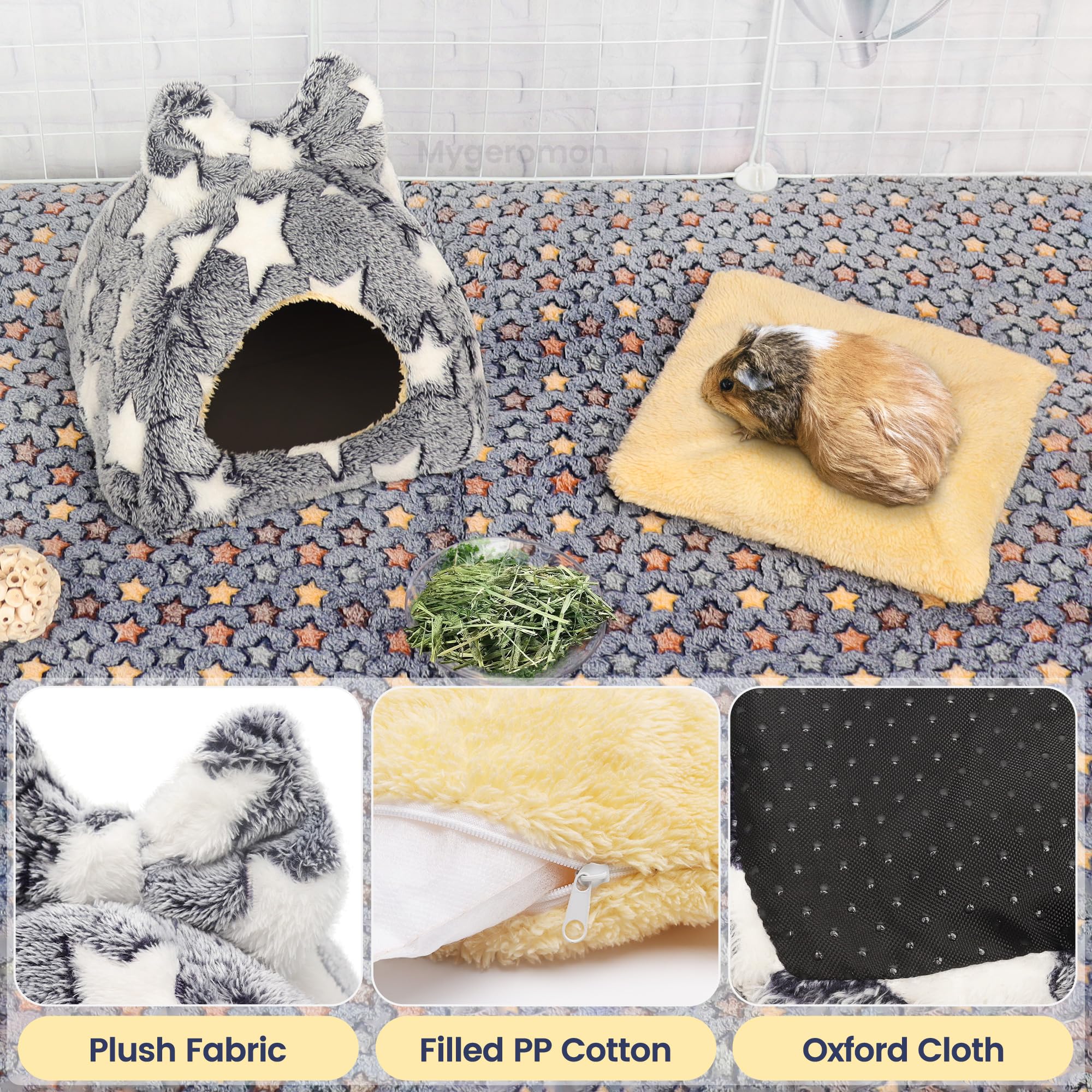 Mygeromon Guinea Pig Bed Rabbit Hideout Warm Fleece Cuddle Cup Washable Winter Sleeping House For Small Pet/Ferret/Chinchilla/Bu