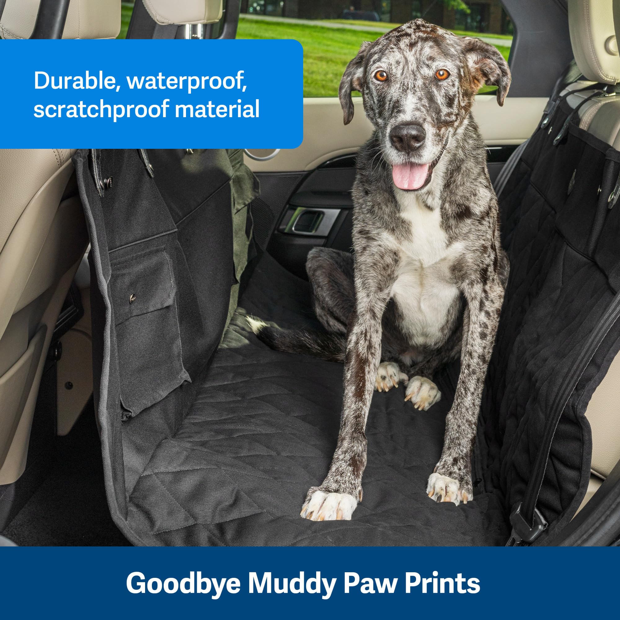 Petsafe Happy Ride Quilted Hammock Seat Cover - Waterproof & Durable - Machine Washable - Fits Most Cars, Trucks & Suvs - Car Se