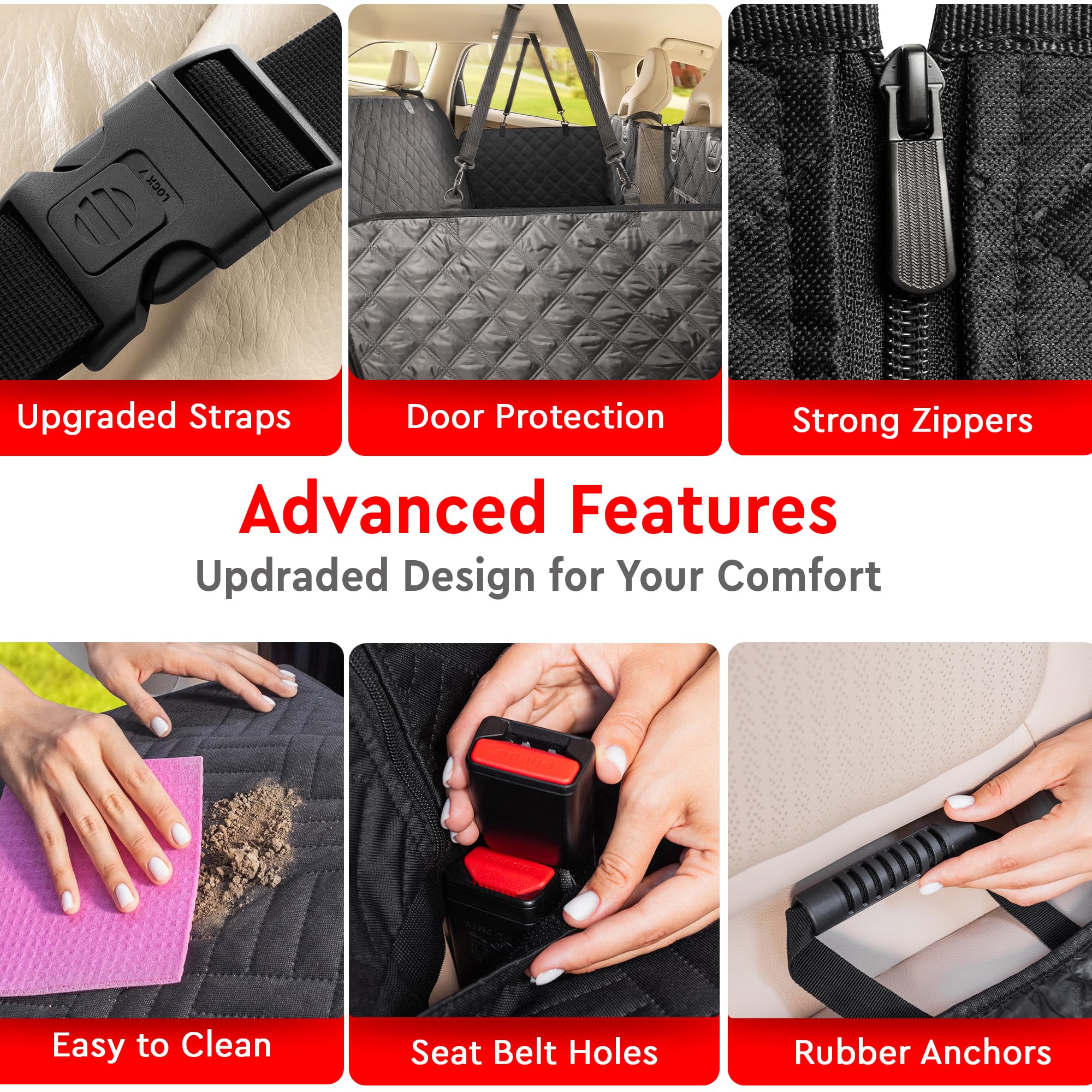 Helteko Back Seat Extender For Dogs - Premium Car Seat Cover With Hard Bottom Holds 400 Lbs, Waterproof Hammock For Pet (Black L