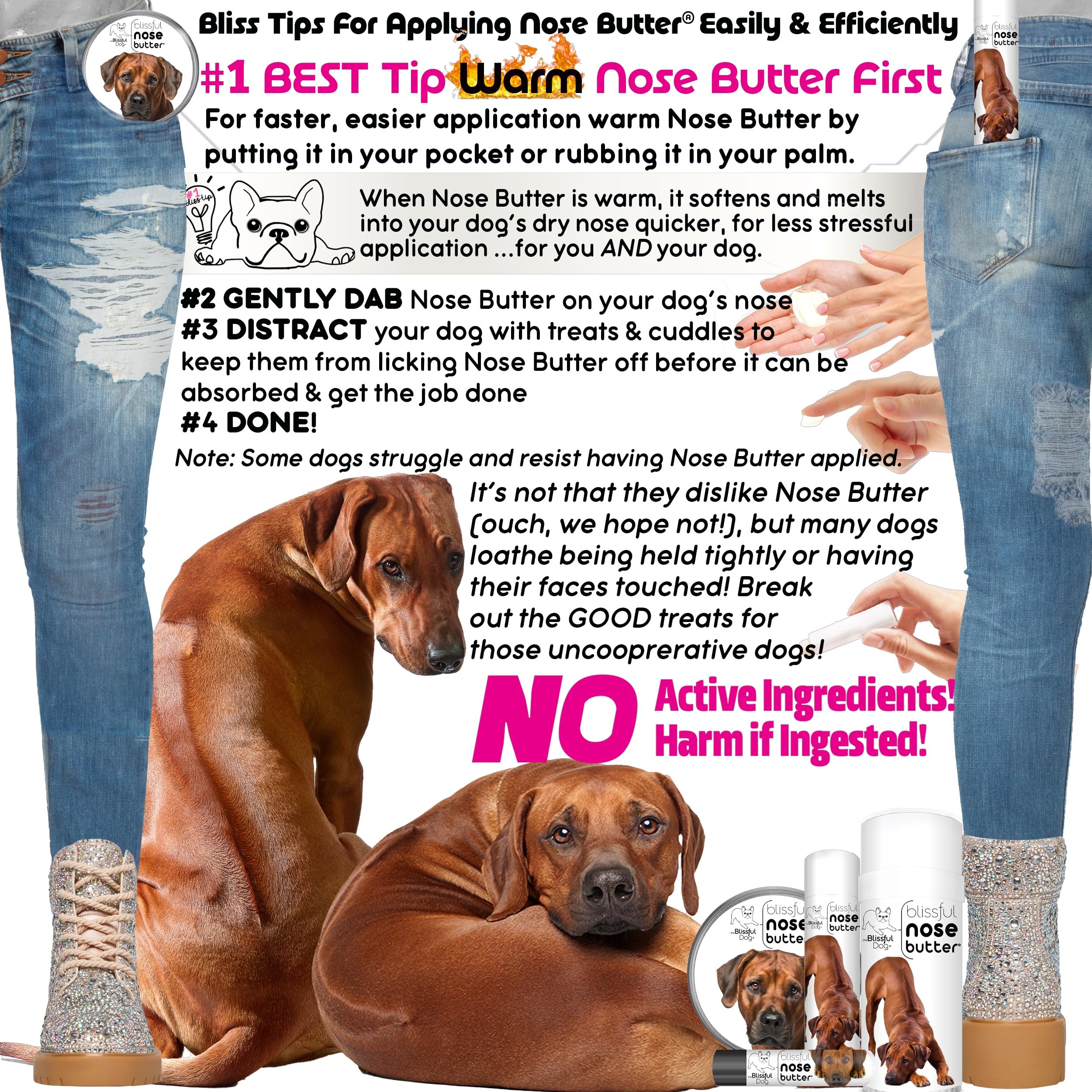 The Blissful Dog Rhodesian Ridgeback Unscented Nose Butter - Dog Nose Butter, 8 Ounce