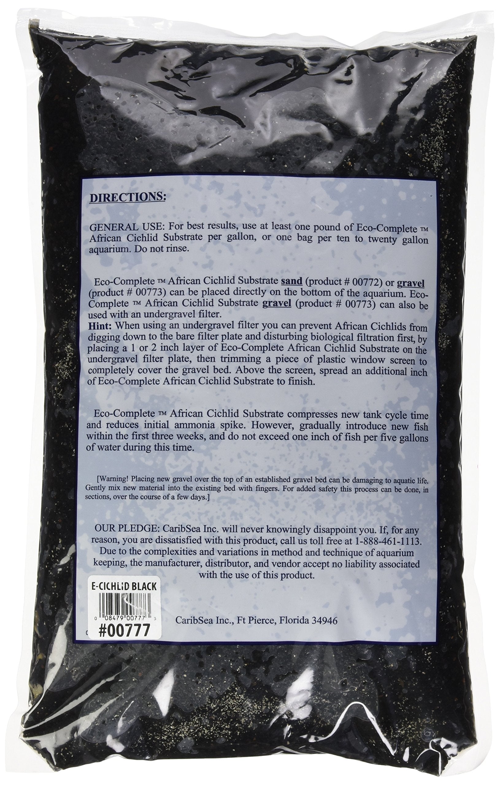 Caribsea Aquatics Eco-Complete African Cichlid Zack Sand, 20-Pound, Black