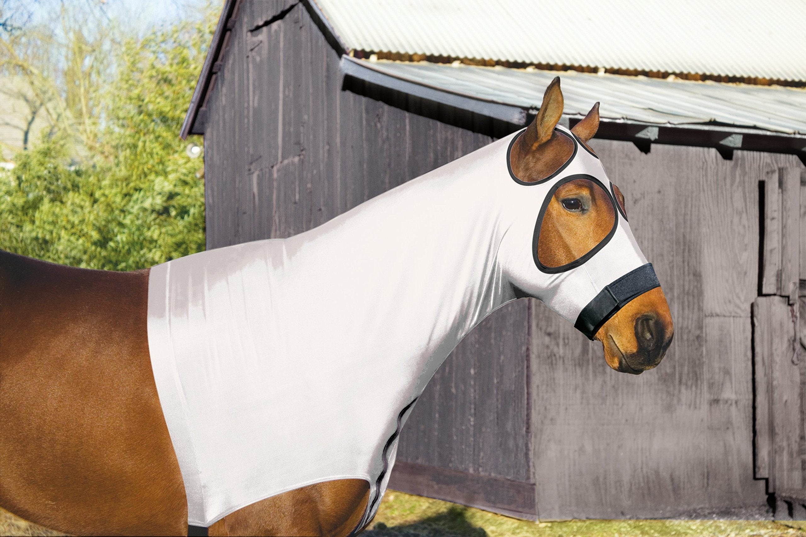 Perri'S Improved Mesh Lycra Mane Hood, White, Large