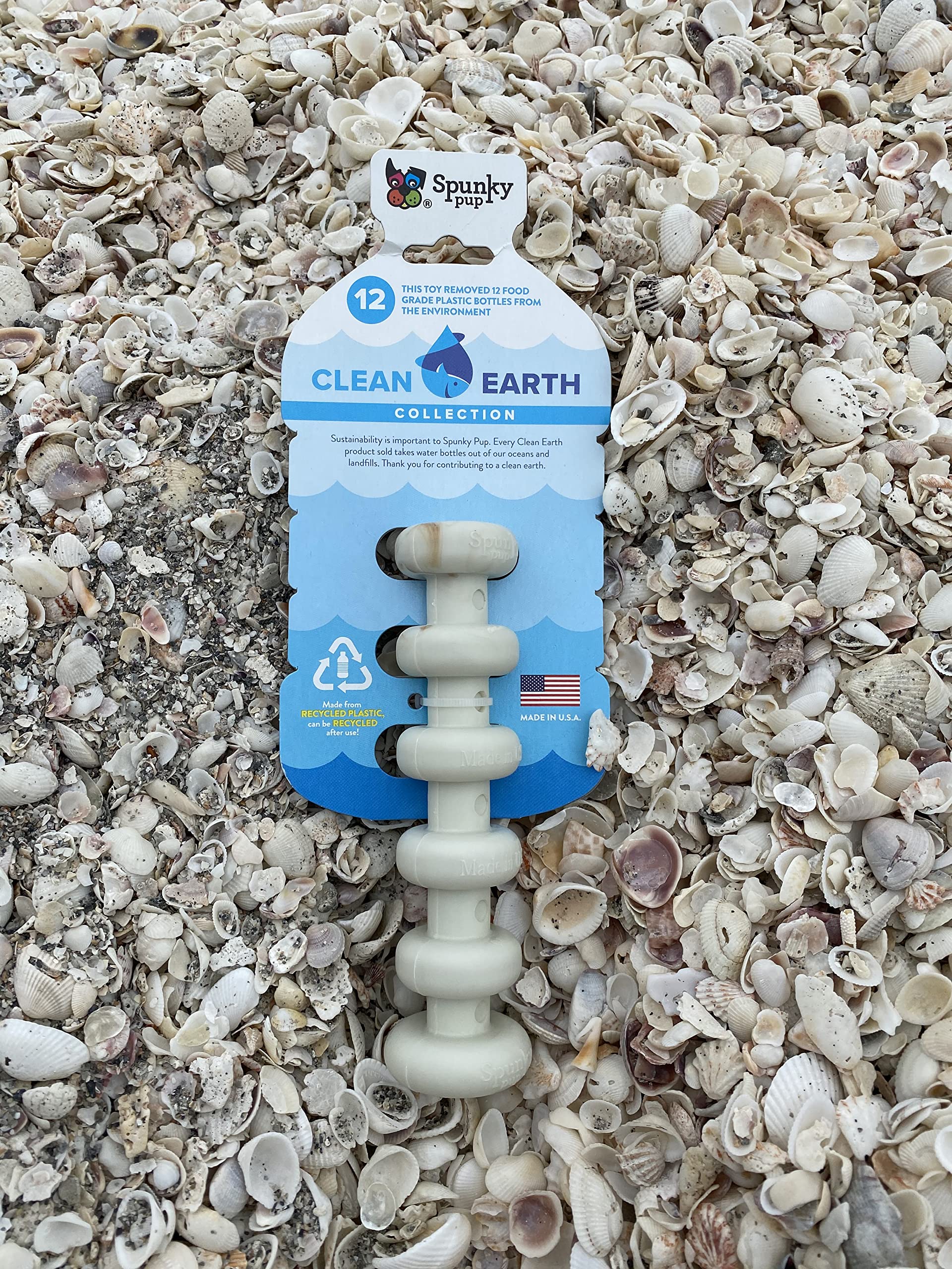 Spunky Pup Clean Earth Recycled Stick | Made In Usa | Made From 100% Recycled Water Bottles, Gray