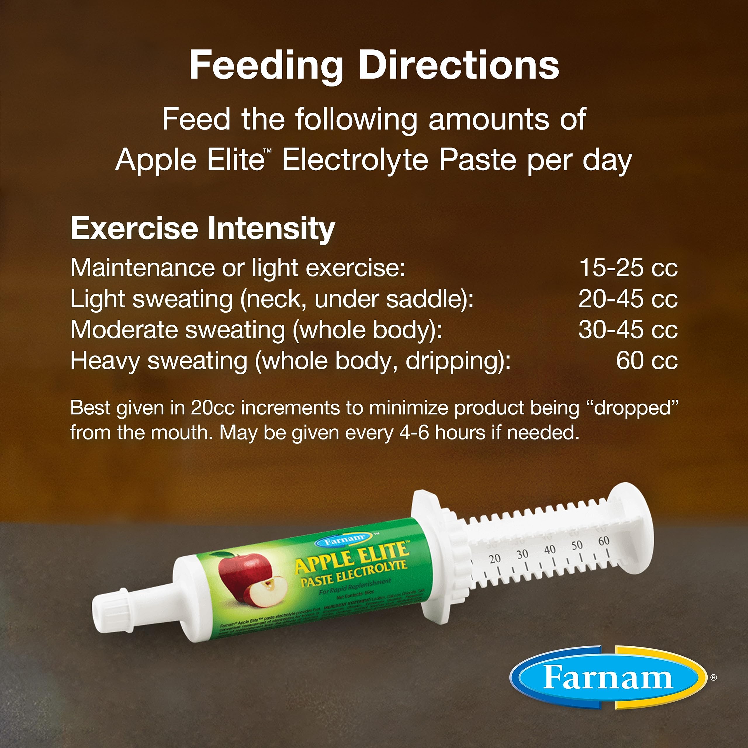 Farnam Apple Elite Horse Electrolyte Paste, Rapid replenisment of minerals lost in sweat during exercise, extreme weather and st
