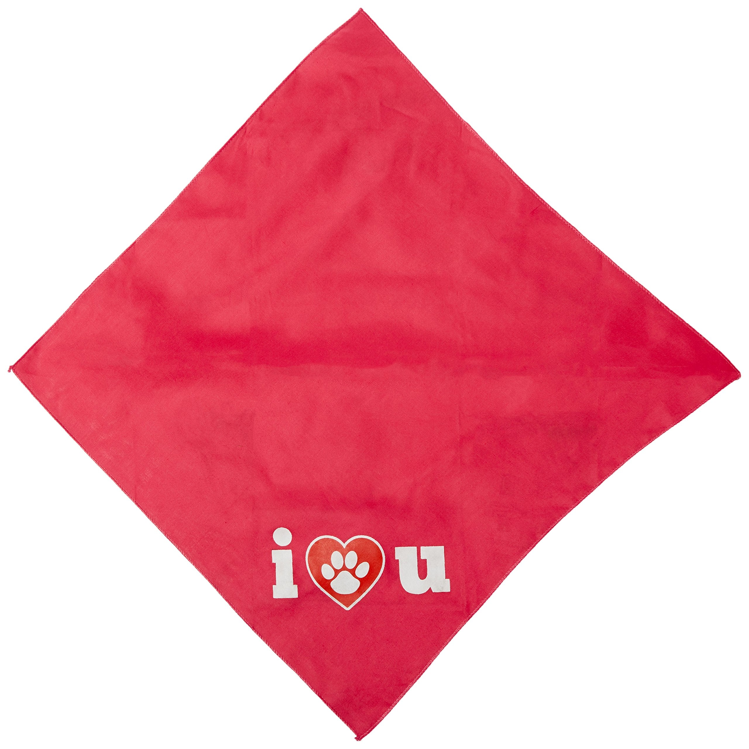 Mirage Pet Products I Love U Screen Print Bandana for Pets, Small, Bright Pink
