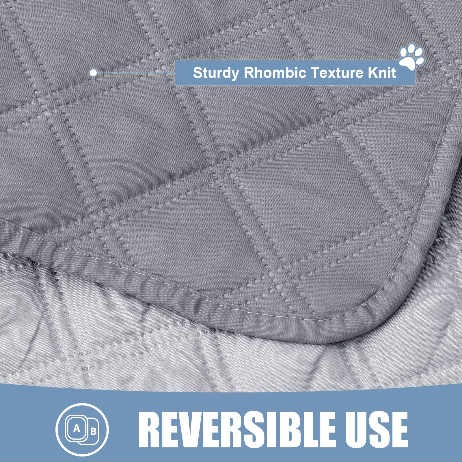 Smiry Waterproof Dog Blanket, Reversible Dog Bed Cover Pet Blanket, Soft Pet Couch Covers For Sofa Washable, Bed Couch Sofa Furniture Protector For Puppy Cat Kids (30'X70', Grey/Light Grey)