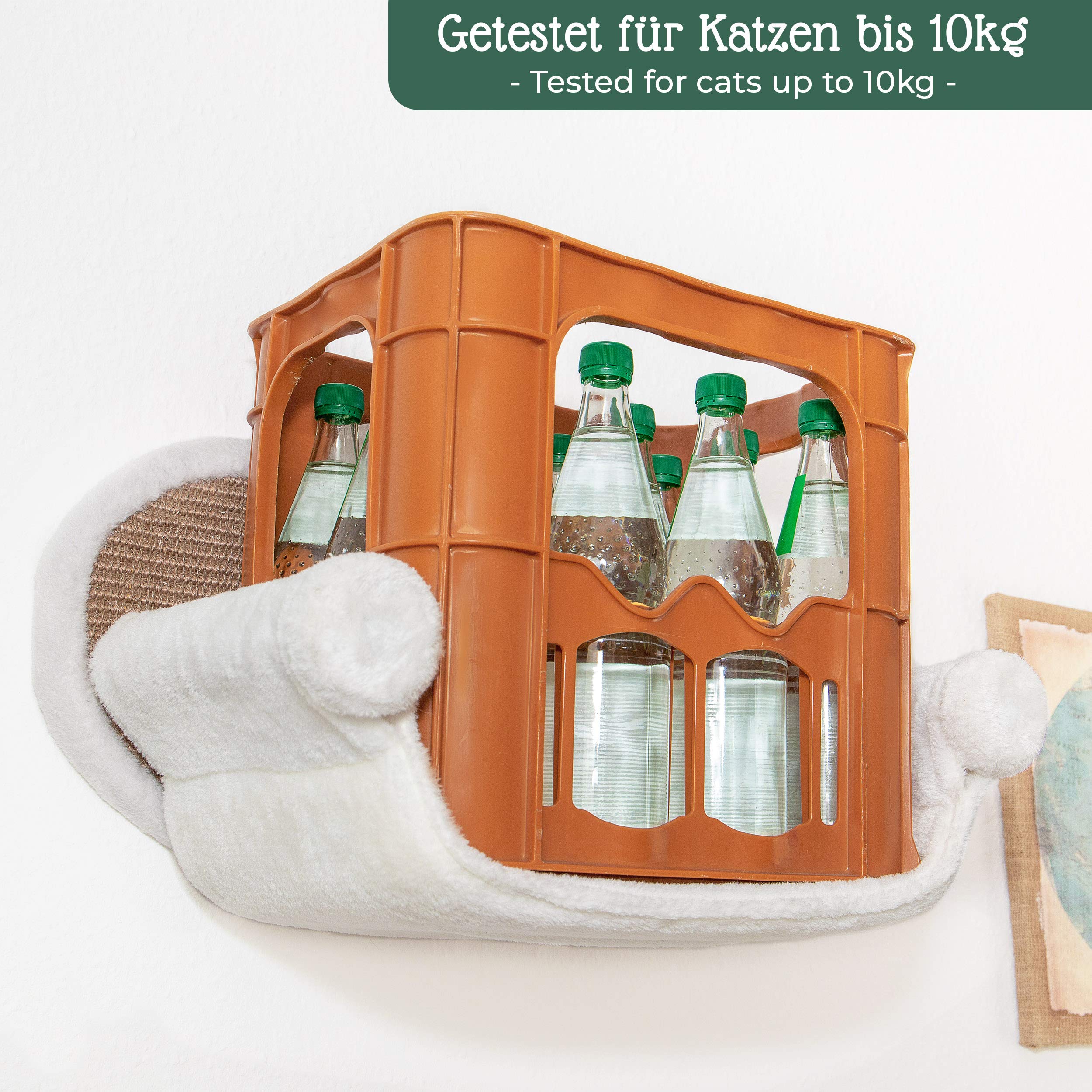 Pfotenolymp Hammock For Cats Stable With Wall Mounting For Cats Up To 10 Kg | Cat Hammock Complete Set | Cat Bed Lounger