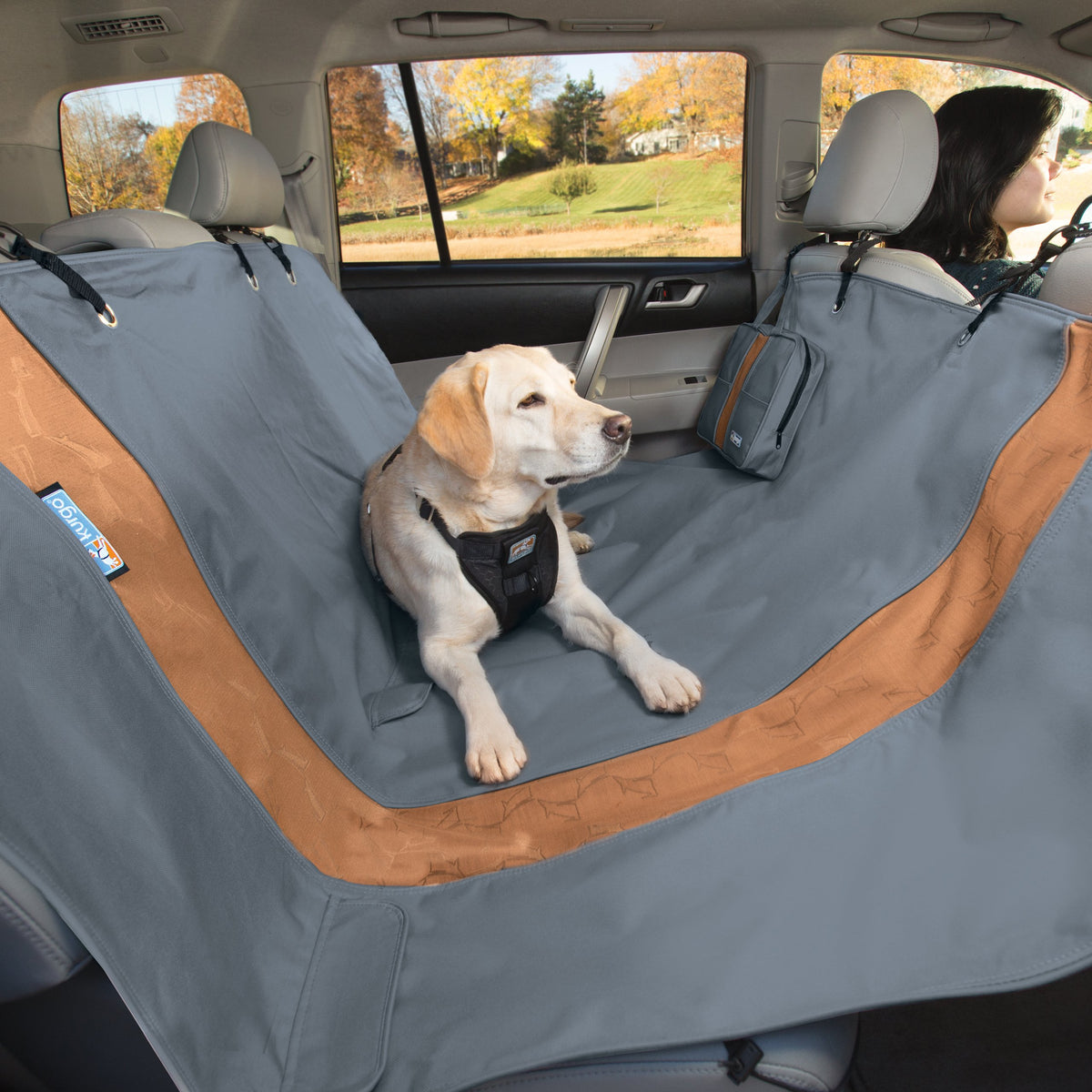 Kurgo Dog Hammock Car Seat Cover For Pets, Pet Seat Cover, Car Hammocks For Dogs, Water-Resistant, Wander, Heather | Journey, Half, Coast To Coast, Cars, Trucks, Suvs |Charcoal Grey