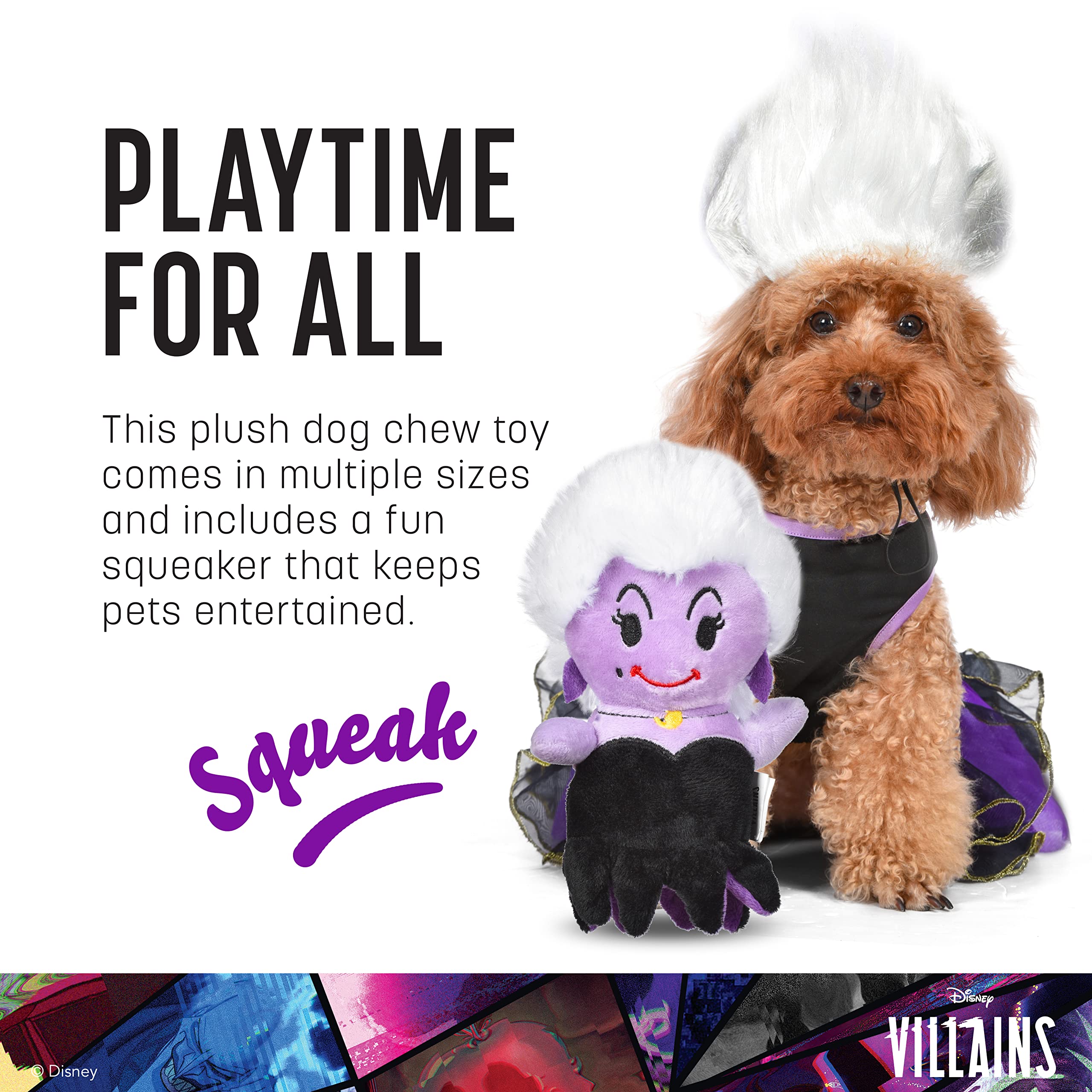 Disney For Pets Disney Villains Ursula 9'' Plush Toy For Dogs - Ursula Plush Dog Toy - Movie Toys For All Dogs All Breed Sizes,