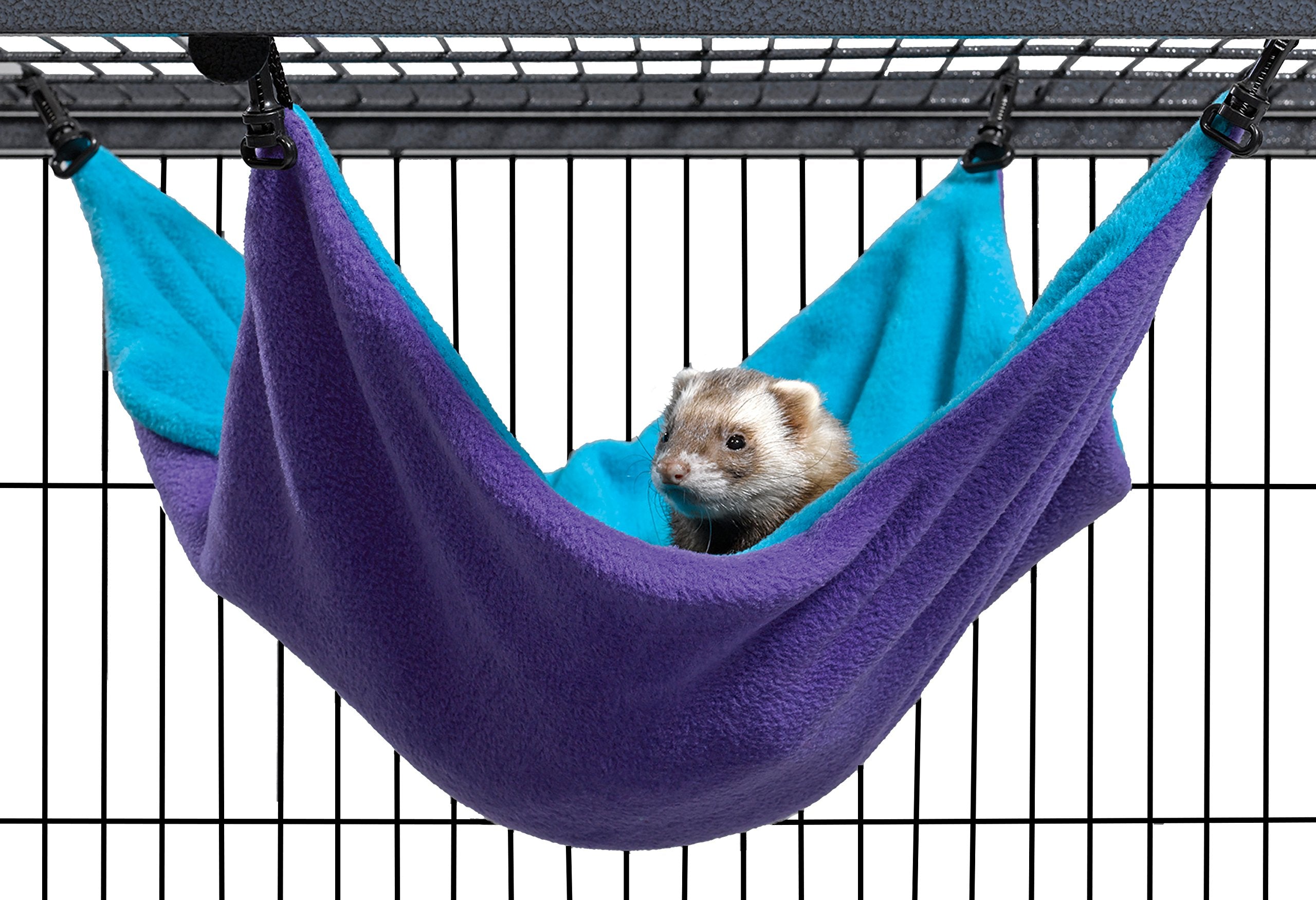 Midwest Homes For Pets Ferret Nation Large Hammock For Ferret Nation & Critter Nation Small Animal Cages | Measures 17L X 13W X 8H- Inches,Purple/Teal