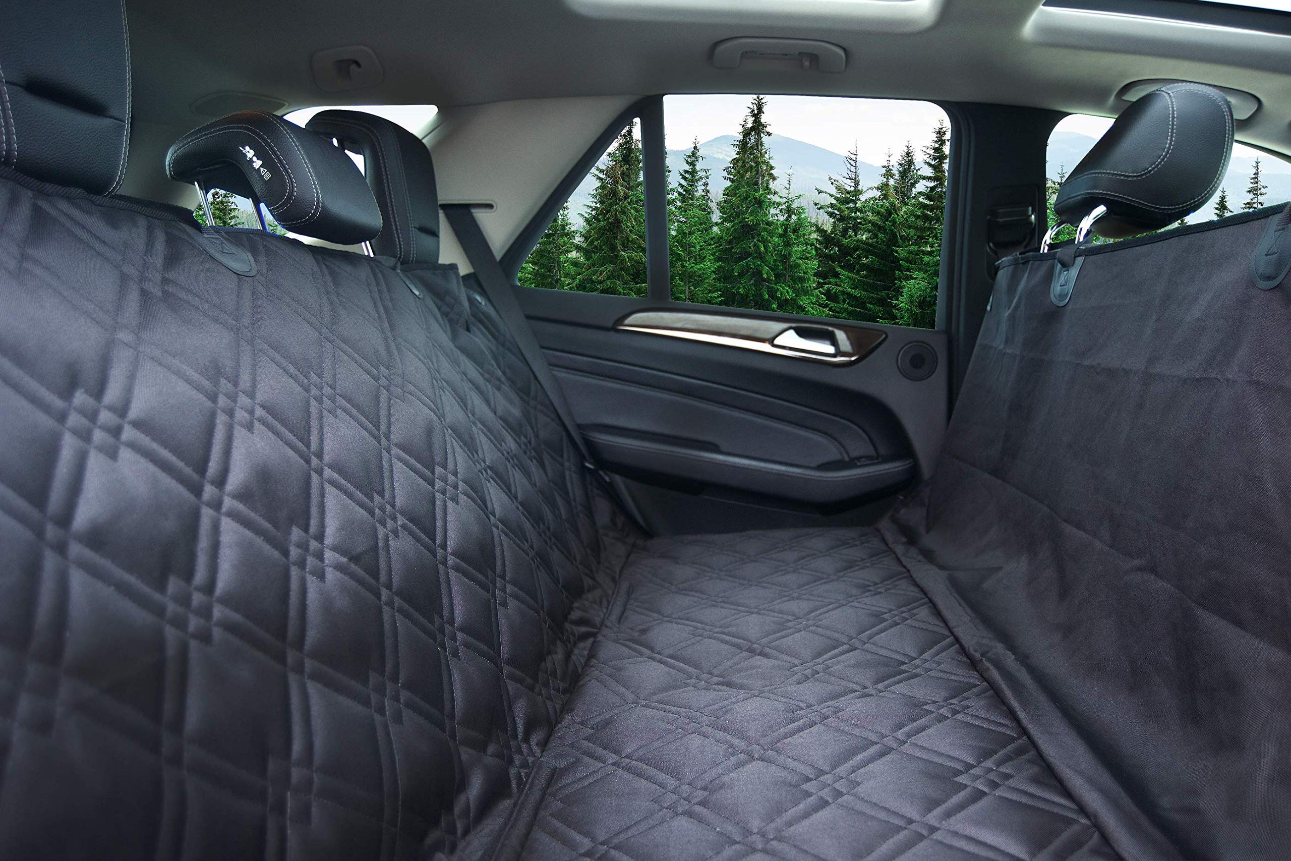Bulldogology Dog Car Seat Cover Waterproof Heavy Duty Bench Dog Hammock Backseat Protector from Dog Hair, Muddy Paws, Scratches 