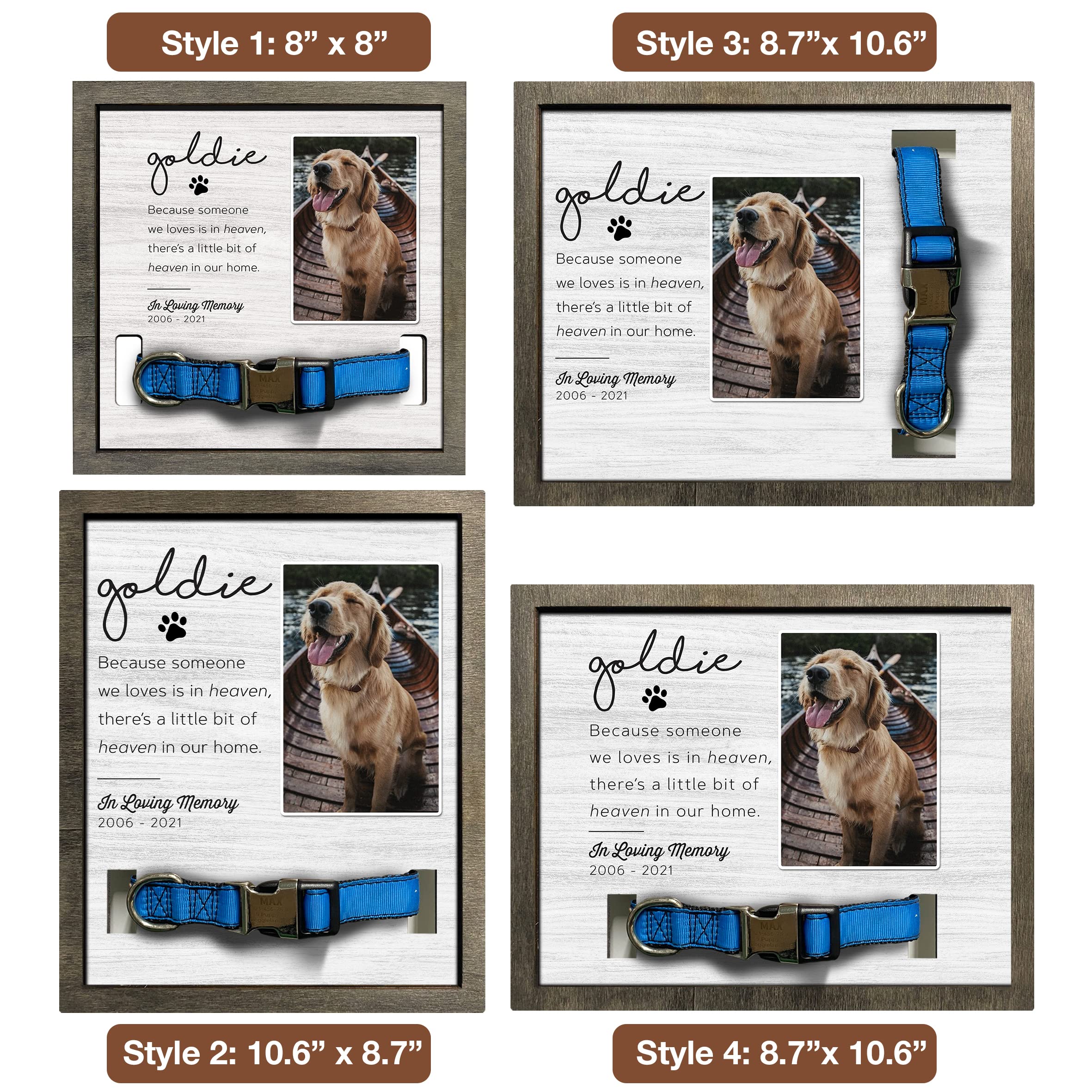 Bfigift Customized Dog Collar Frame Memorial Pet Loss Sign For Dogs Lovers Gifts With Heartfelt Sentimental Quote For Someone Wh
