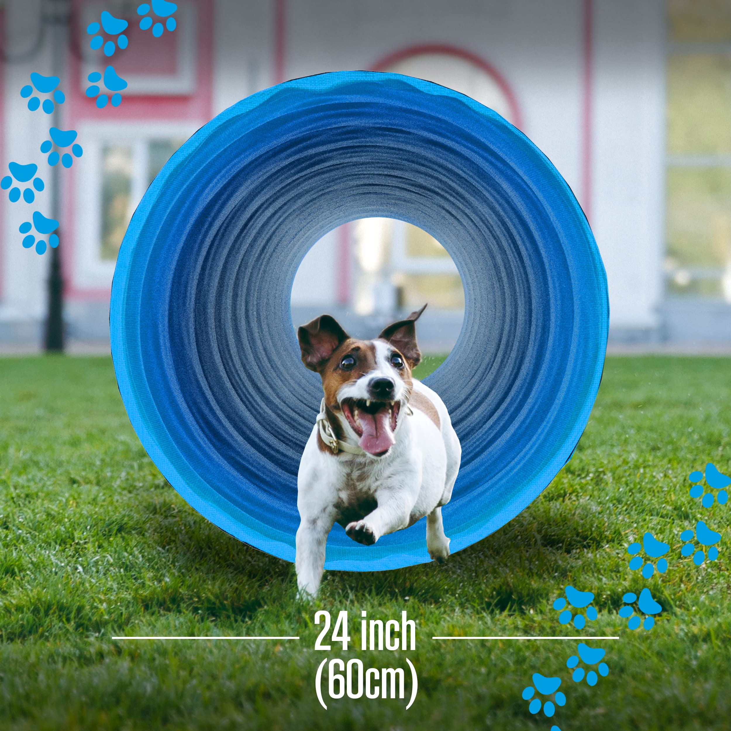 Houseables Dog Tunnel, Dog Agility Tunnel, Agility Equipment, Puppy Obstacle Course, Pet Playground, Crawling, Small, Medium, La