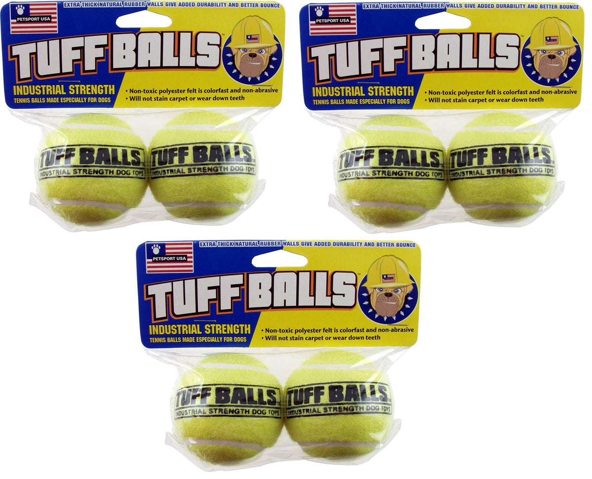 Petsport Tuff Balls - 6 Balls Total (3 Packages Containing 2 Balls Each)