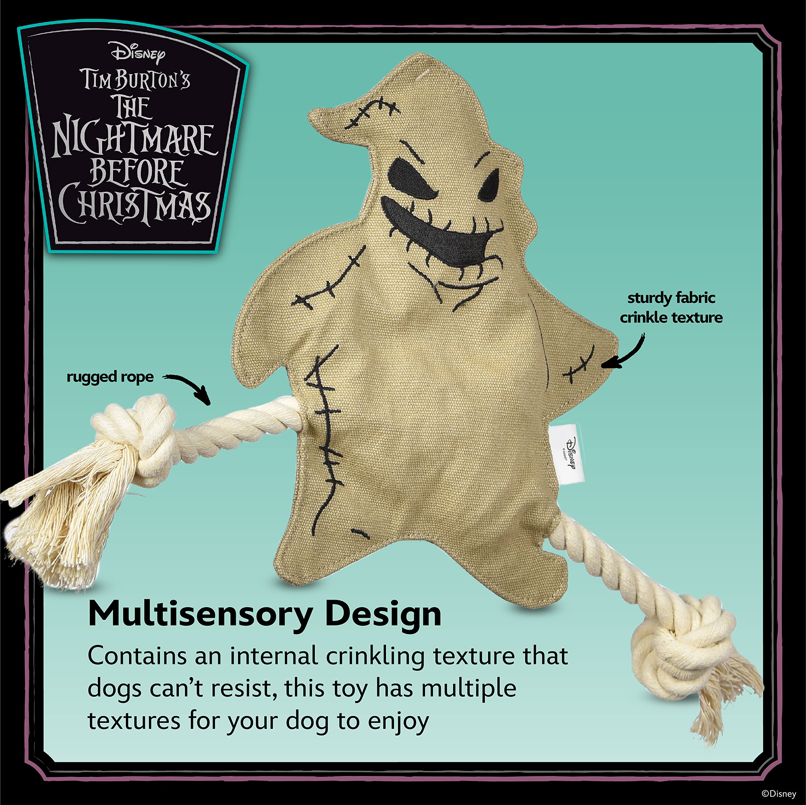 Disney For Pets Nightmare Before Christmas 9'' Oogie Boogie Flattie | Oogie Boogie Flat Dog Toy | Nightmare Before Christmas Mov