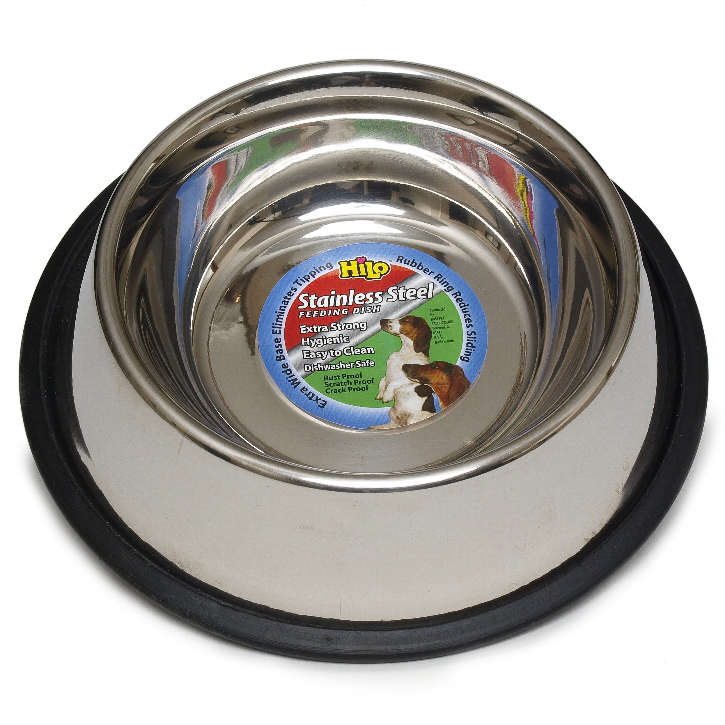 Hilo Dog Dish Non Skid 96 Oz Stainless Steel