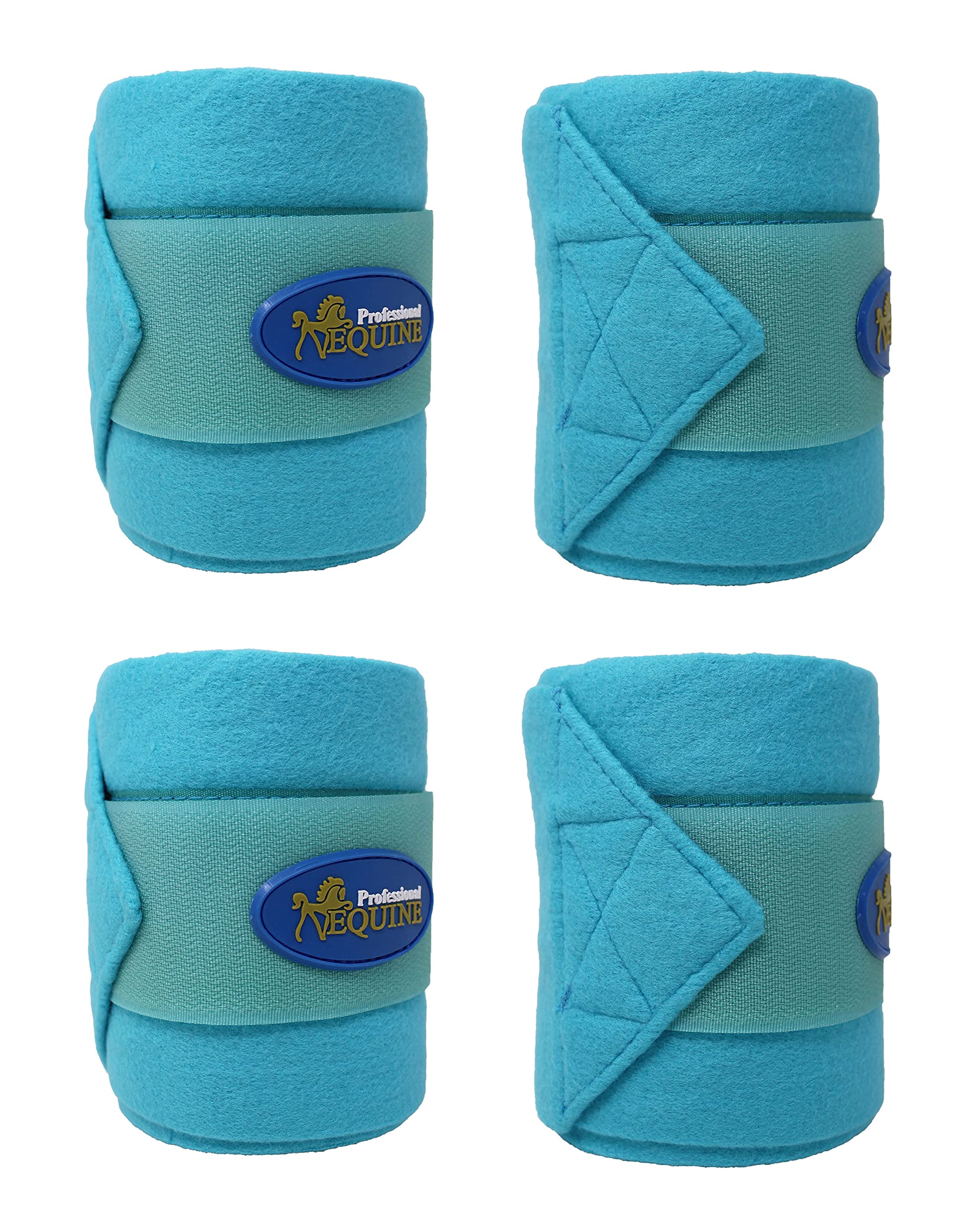 Challenger Horse Tack Grooming Leg Set Of 4 Fleece Polo Wrap Turquoise 95R15