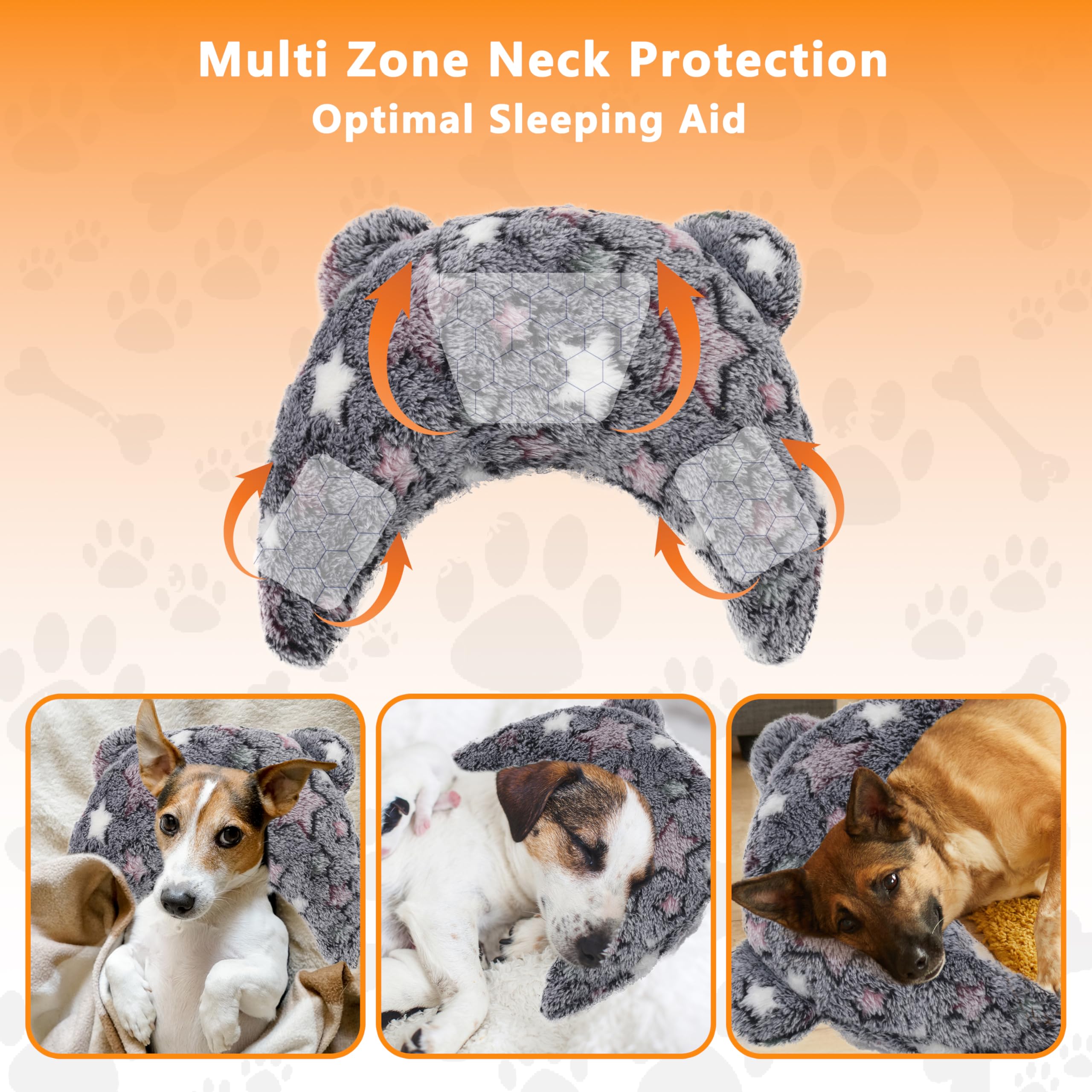 Maiiu Pet Calming Pillow For Dogs, Soft U-Shaped Pillow, Joint Relief, Sleep Comfortably, Suit For Small, Medium, Large Dogs, Fl