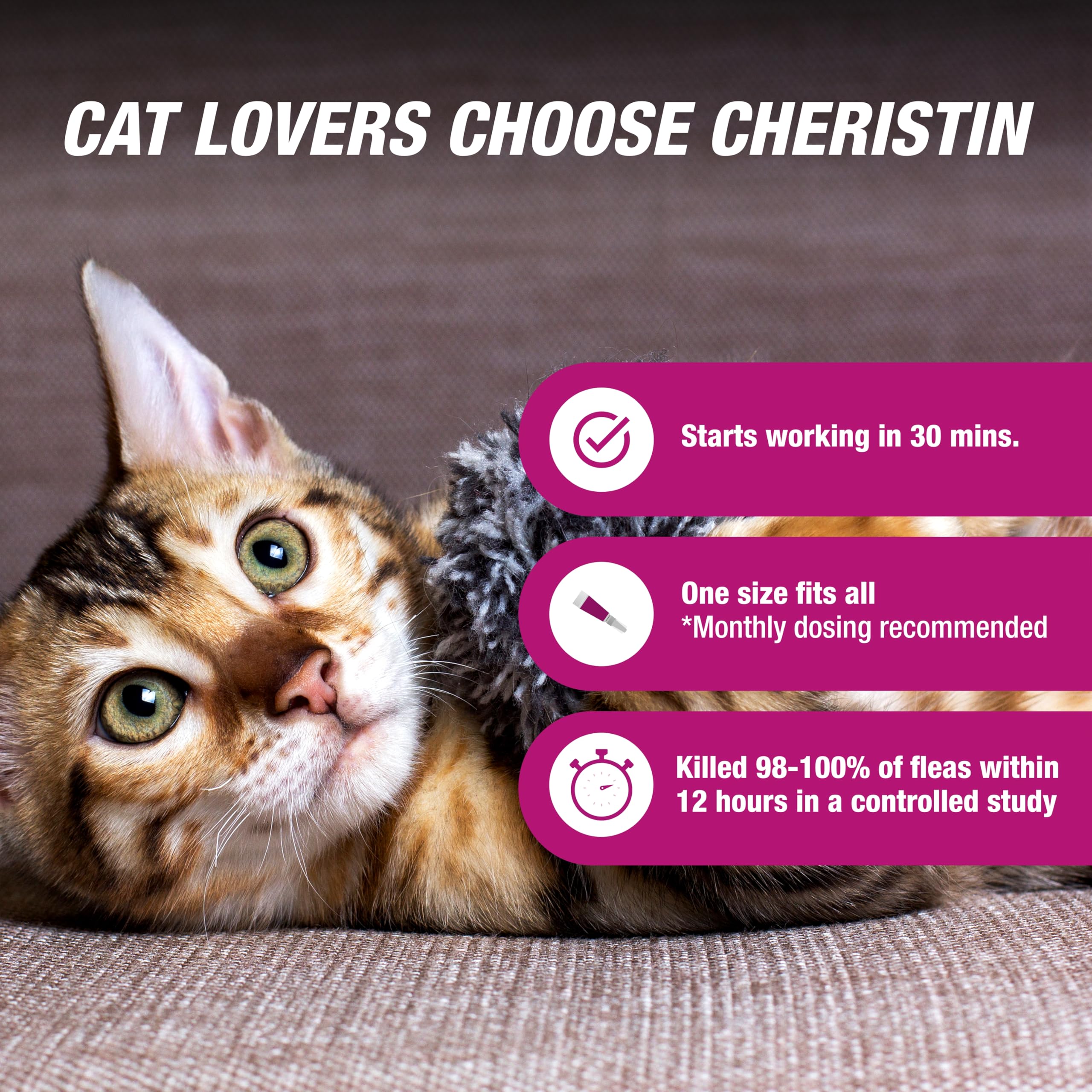 Cheristin Cat Cheristin Cat Flea Treatment & Prevention for Cats | 1 Topical Dose Provides Up to 6 Weeks of Coverage | 6 ct.