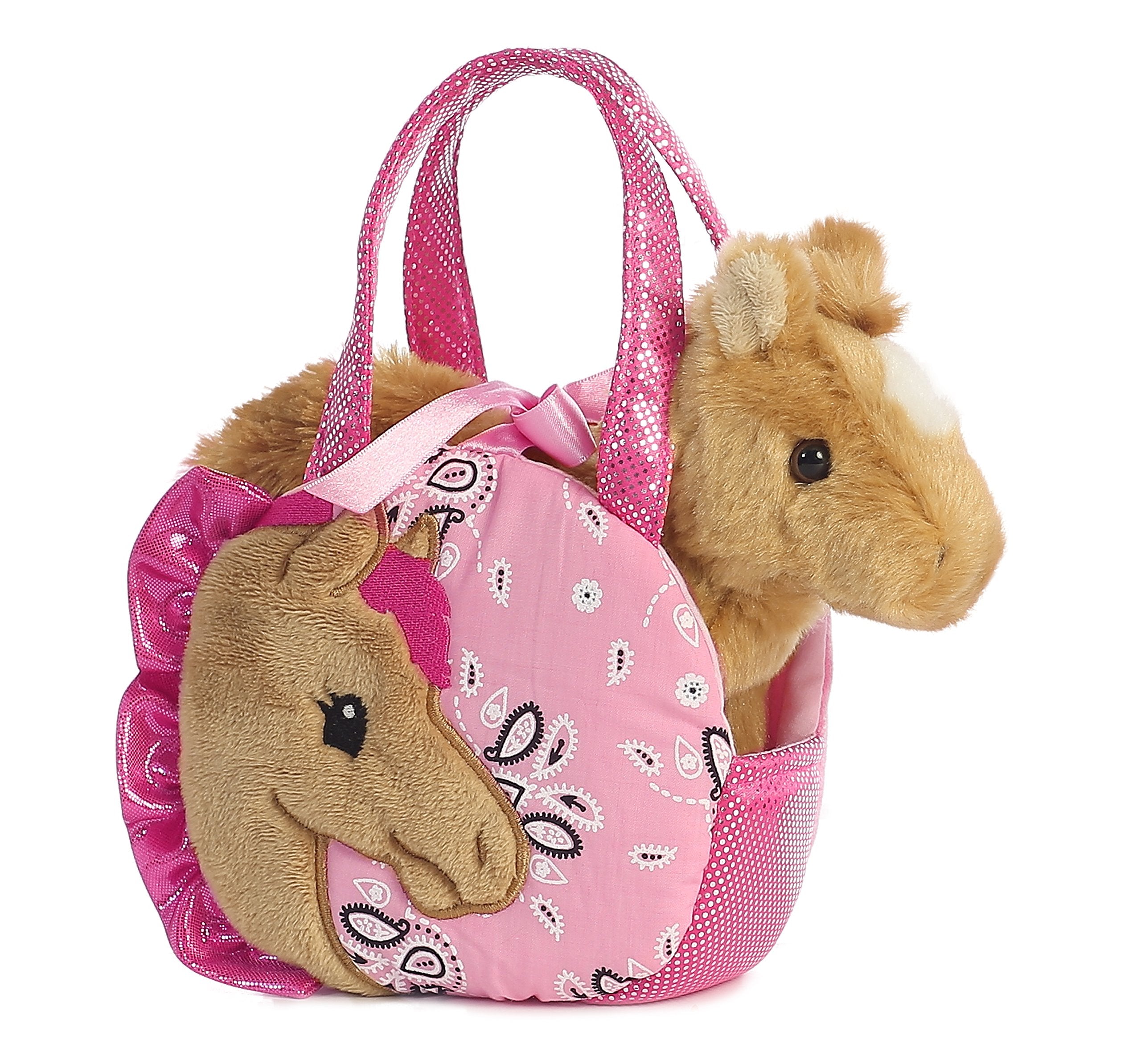 Aurora World Fancy Pals Pretty Pony Pet Carrier Pink, 5.5'