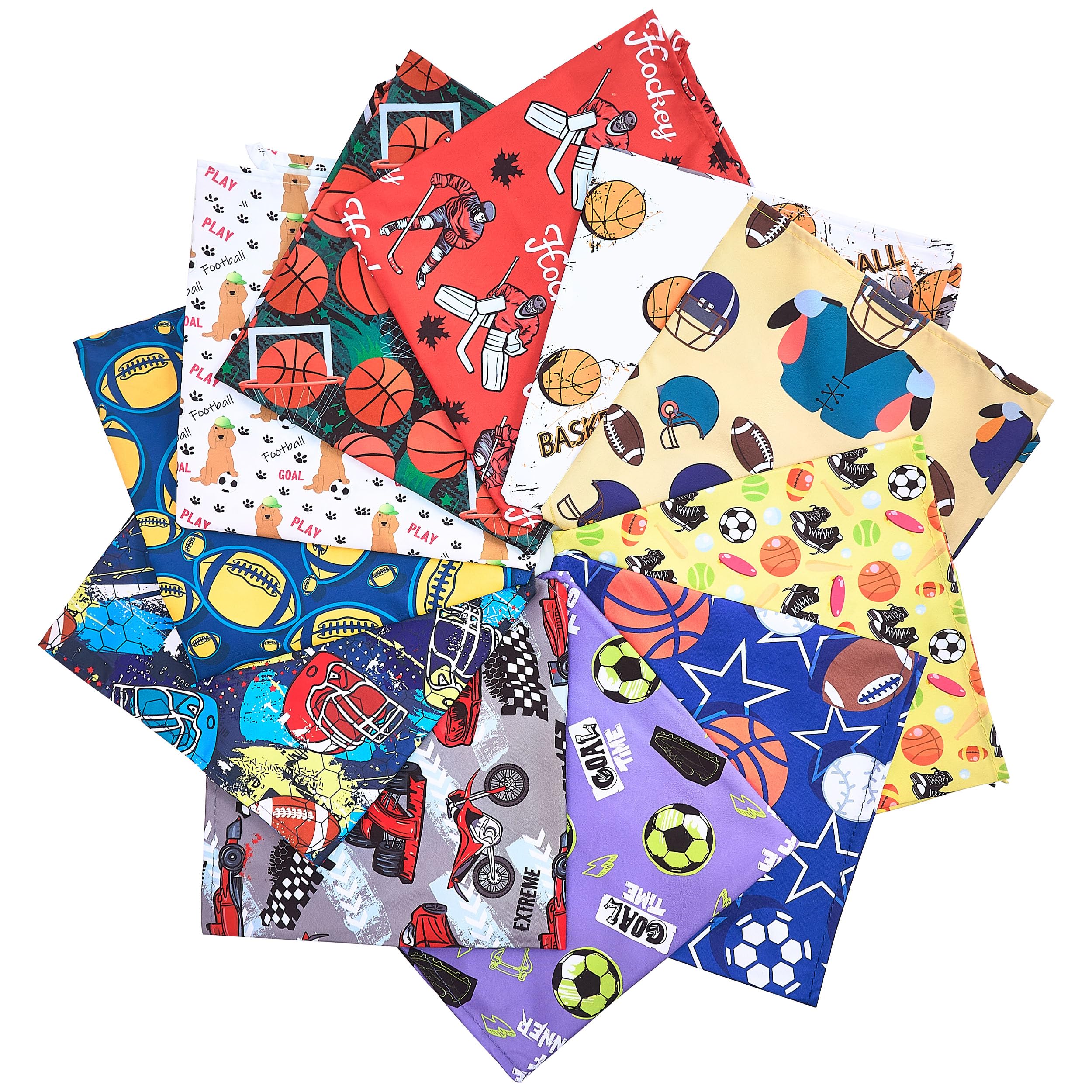 JpGdn 50PCS Dog Bandanas Boy Large Bulk Sports America Football Baseball Basketball Racing Skate Soccer for Extral Large XL XXL