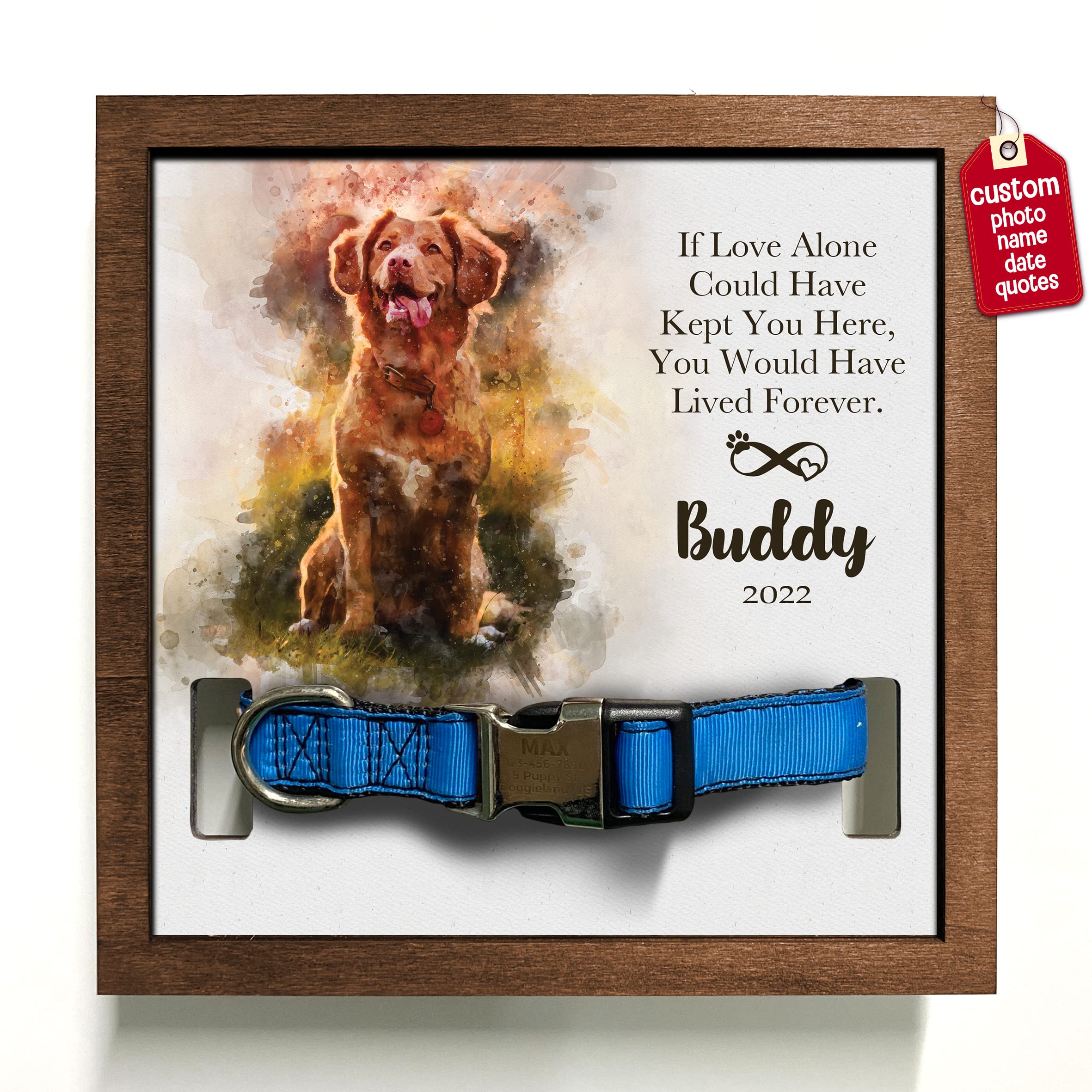Bfigift Personalized Pet Memorial Gifts Water Color Dog Picture Frame Dog Loss Sympathy Gift Dog Memorial Frames For Pictures Sympathy Gifts Keepsake Bereavement Gifts Funerary Decor Wall Best Dog Ever Gifts