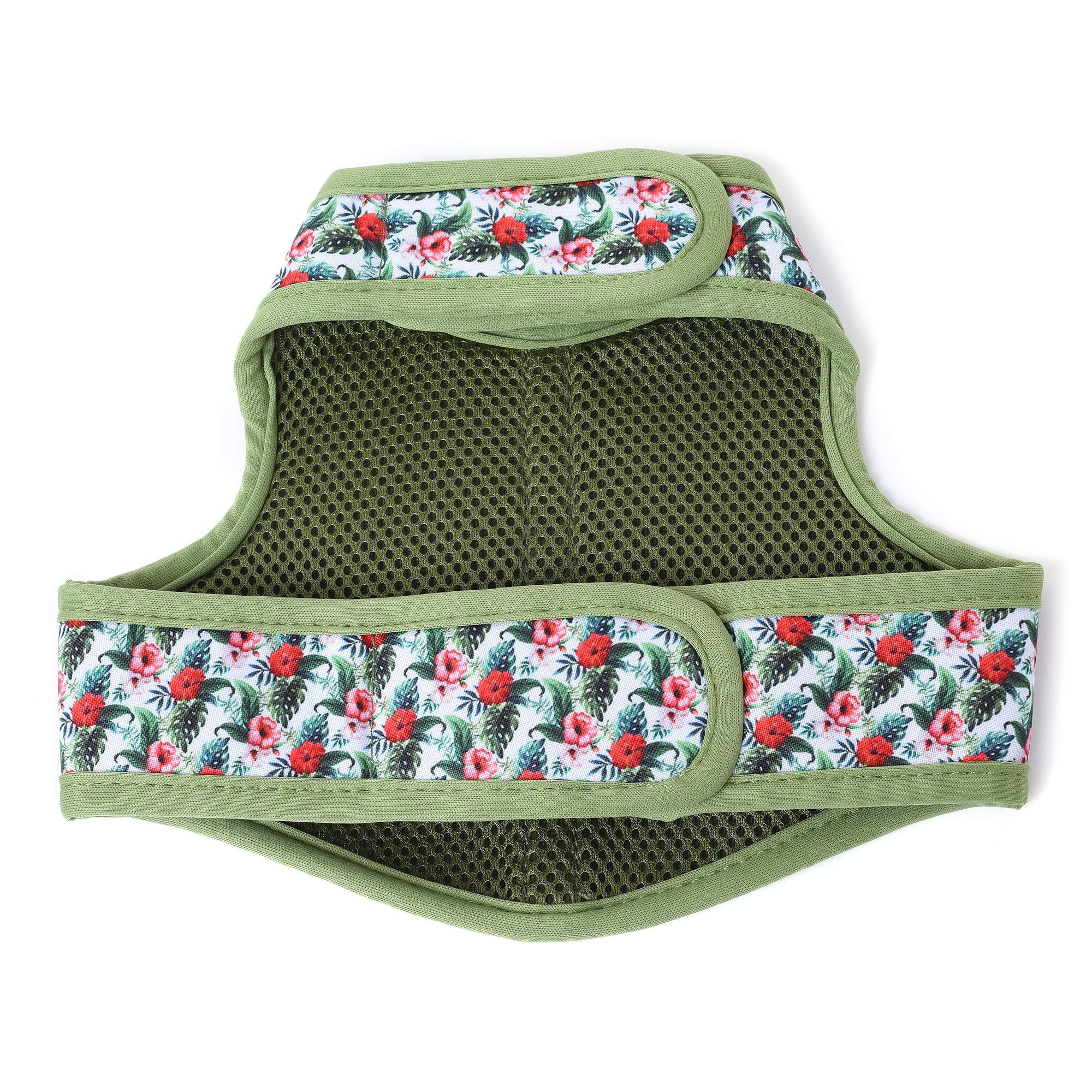 Mile High Life | Easy Get On Air Mesh Vest Harness | Spring Floral Collection | Adjustable Easy Closures Both Neck And Chest |20 Lbs Small Dogs & Cats | Wild Rose | Xs Chest Size (14'-16')