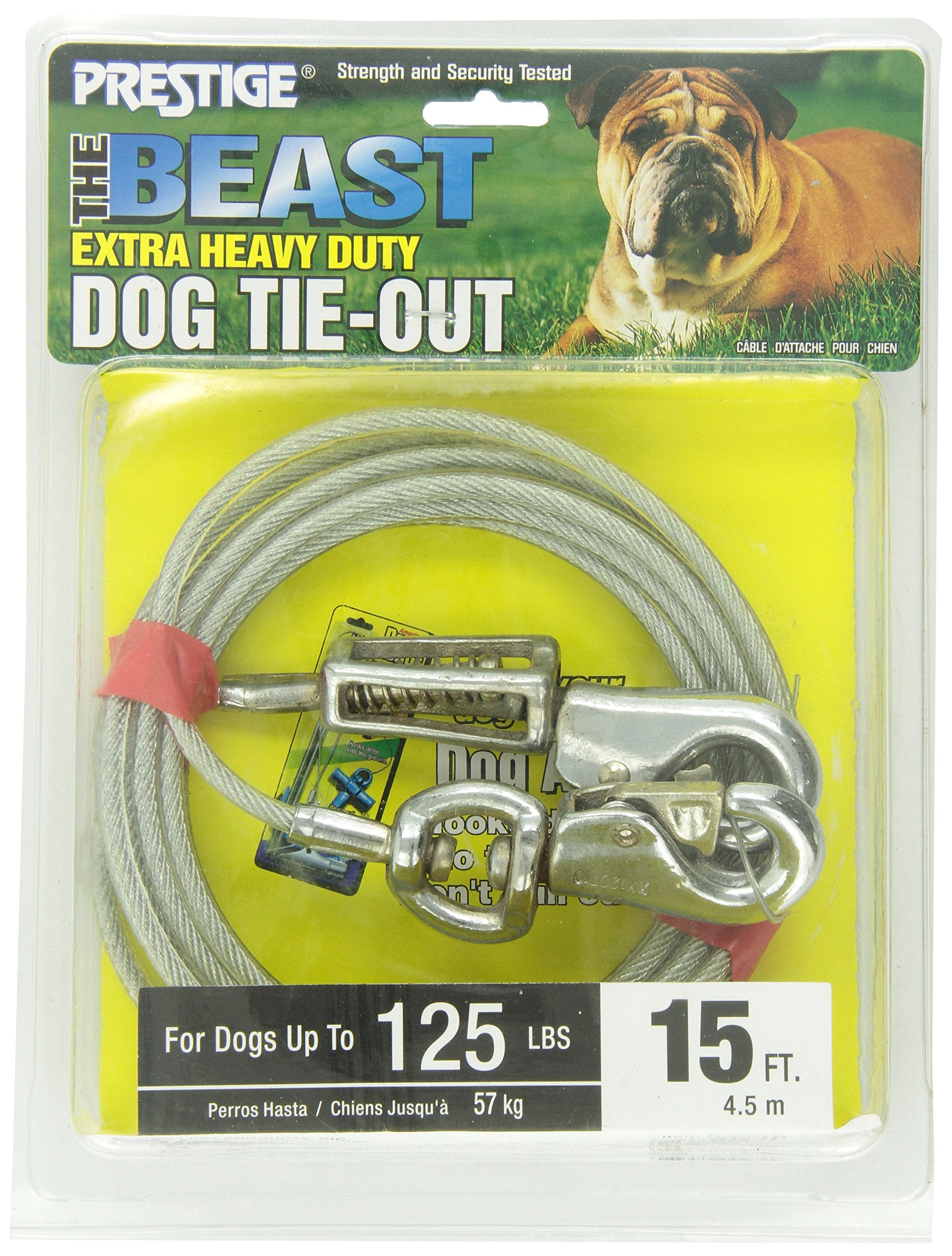 Boss Pet - Prestige 15ft Beast Dog Tie Out with Spring