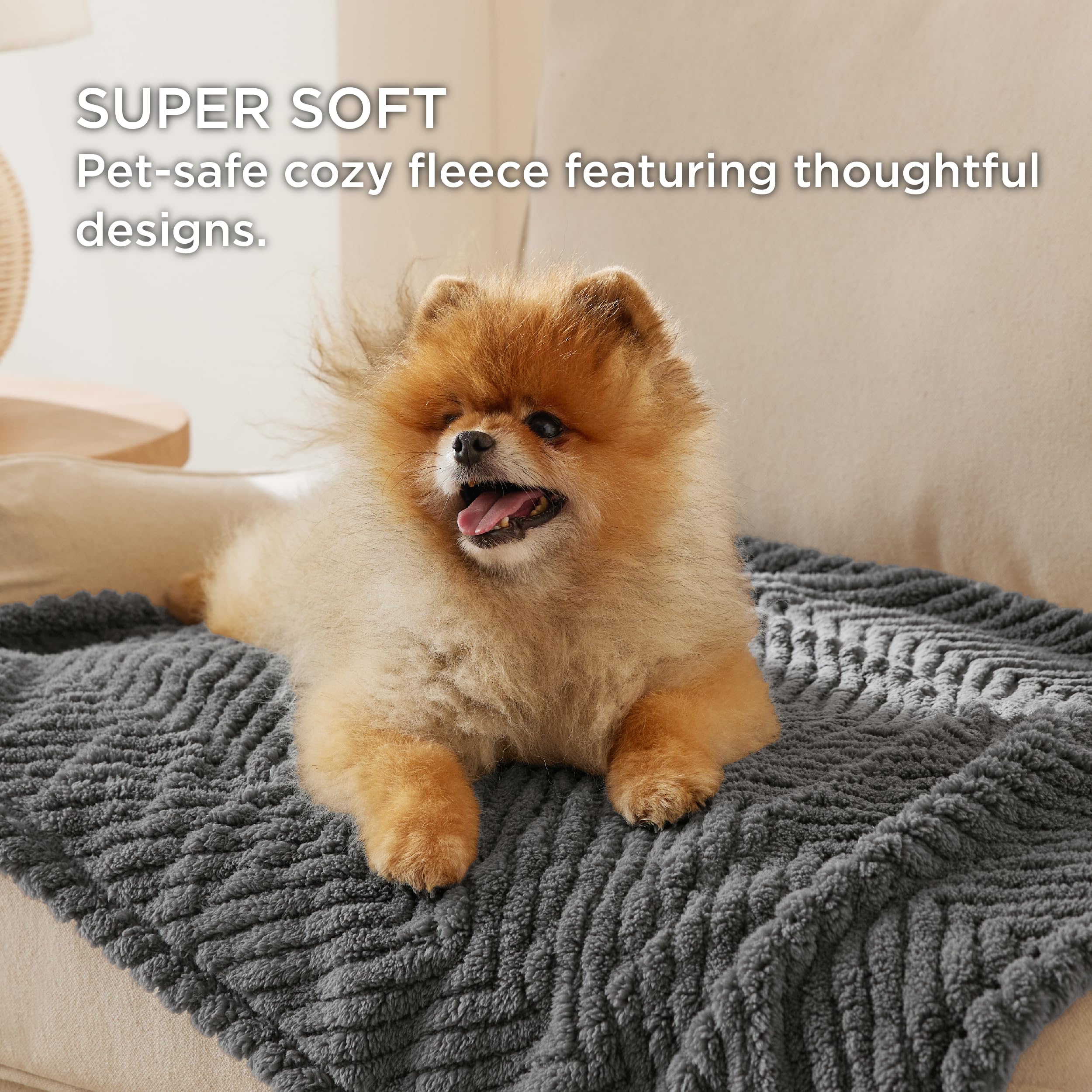 Bedsure Dog Blanket For Large Dogs Washable - Fluffy Fuzzy Puppy Cat Blanket For Couch With Premium 300Gsm Coral Fleece Soft For
