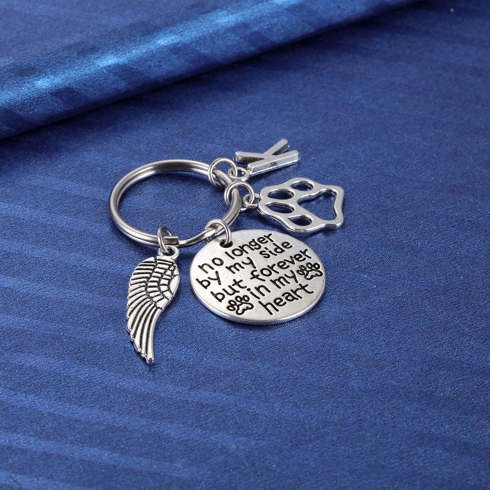 Dog And Cat Memorial Keychain Initial K Paw Prints Sympathy Keyring For Pet Loss Remembrance Gift For A Grieving Pet Owner Little Keepsake For Doggy Puppy Kitty