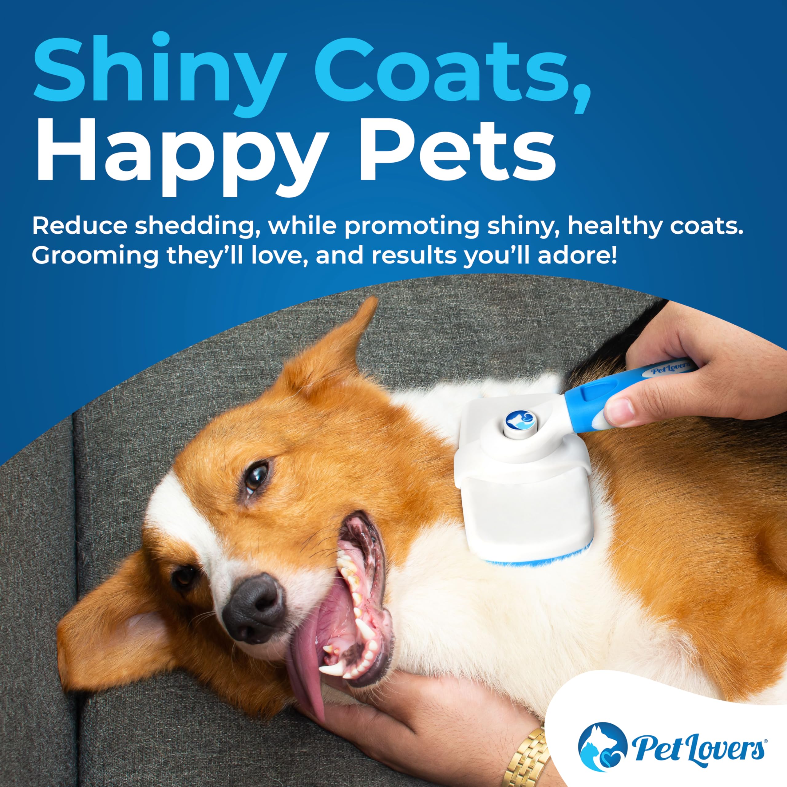 Petlovers Ezslicker Self-Cleaning Brush - Dog Brush For Shedding, Gentle Slicker Brush For Cats, Tangle-Free Grooming Comb With
