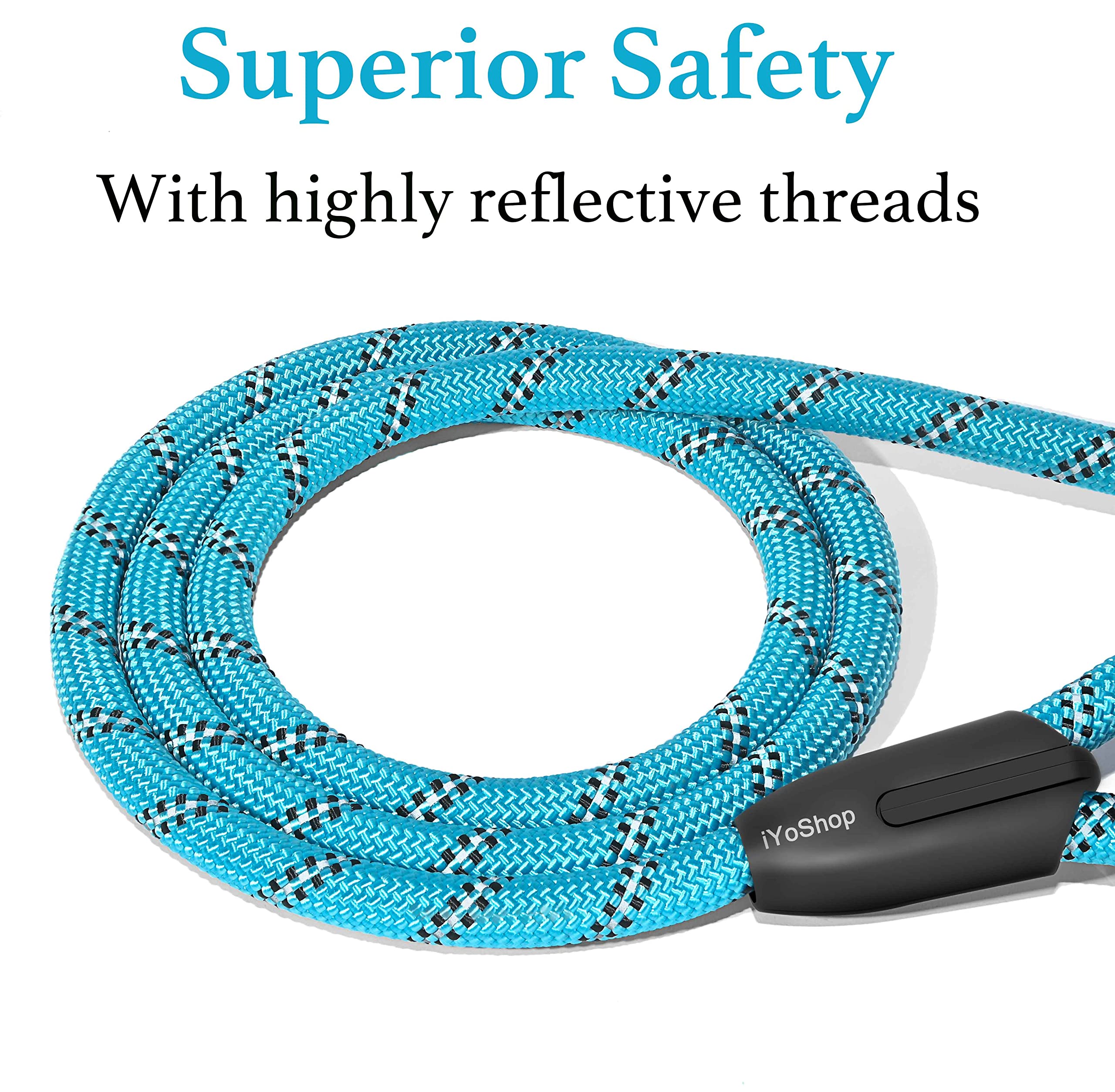 Iyoshop Durable Slip Lead Dog Leash With Padded Handle And Highly Reflective Threads, No Pull Dog Training Leash, (1/2' X 5 Ft,